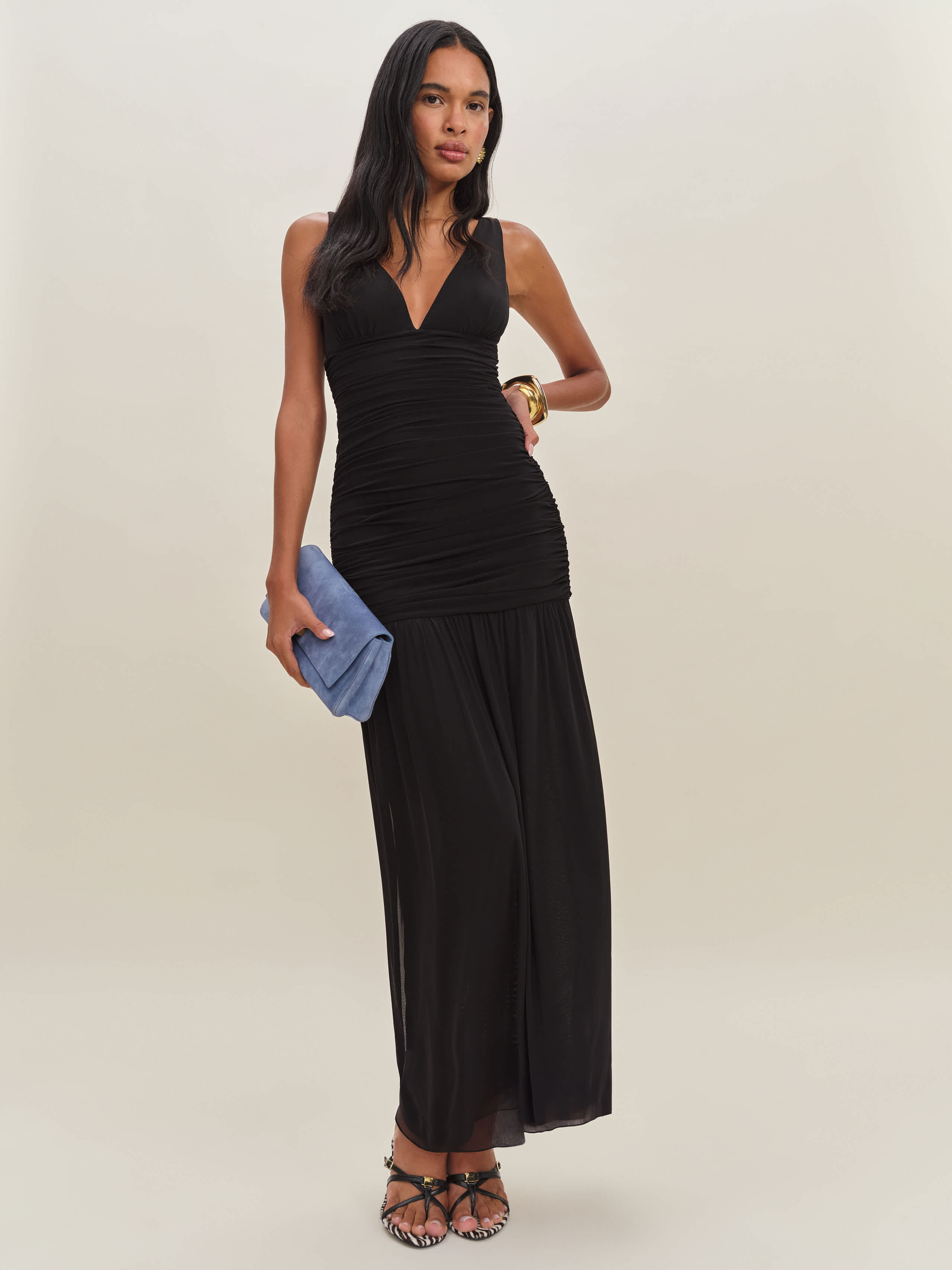 Reformation Robe En Maille Aura In Black