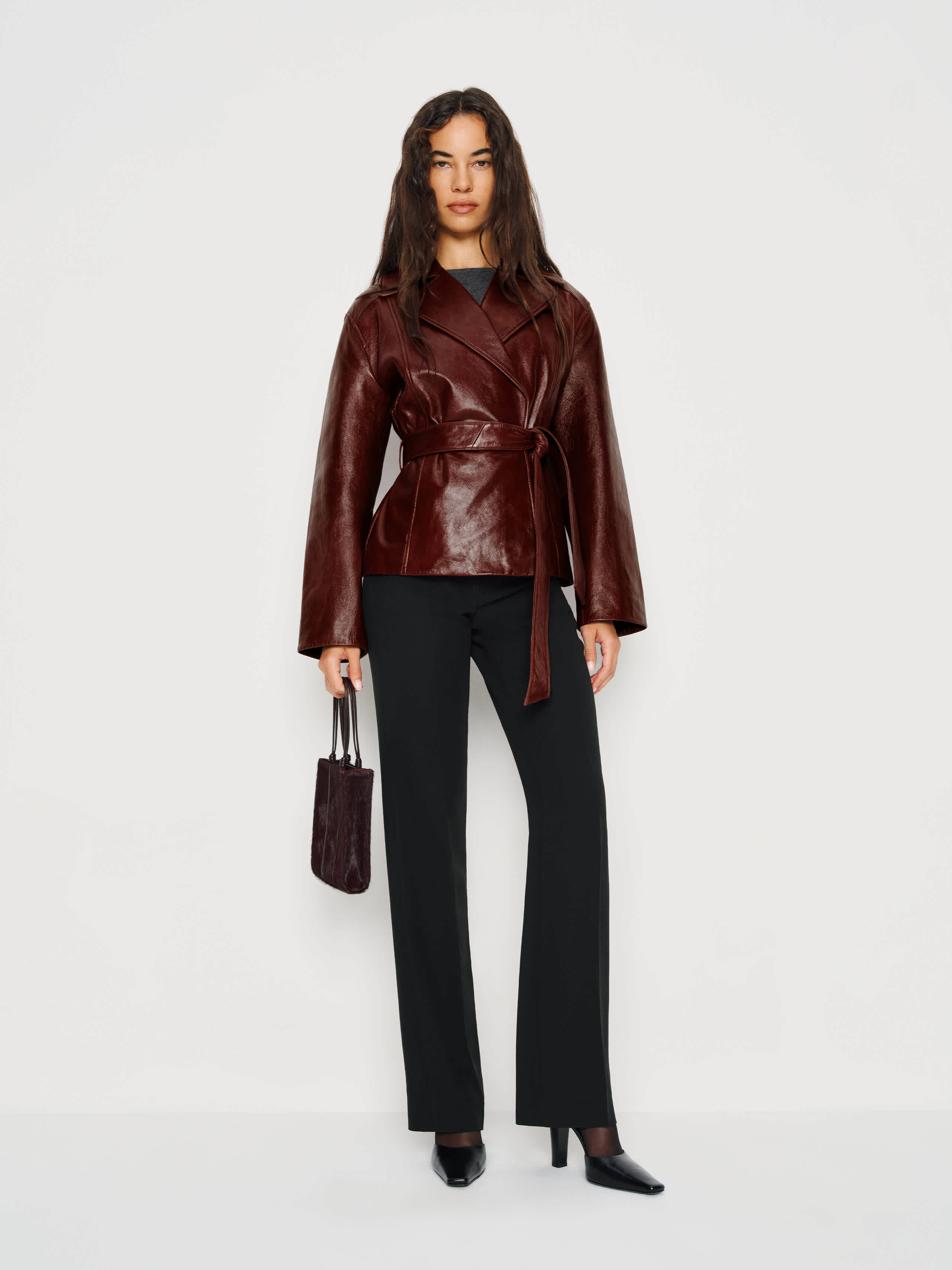 Reformation Veda Jaden Cropped Trench In Multi