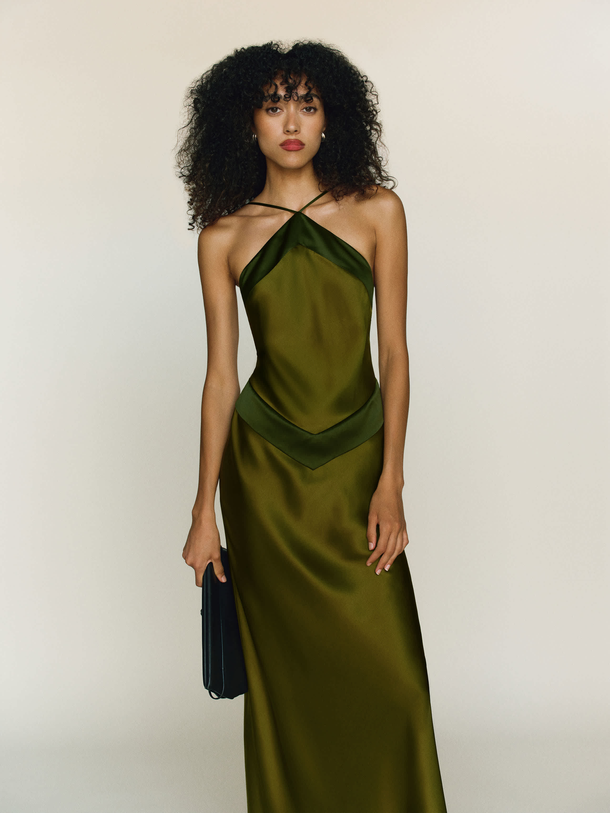 Reformation Jillian Silk Dress In Gray