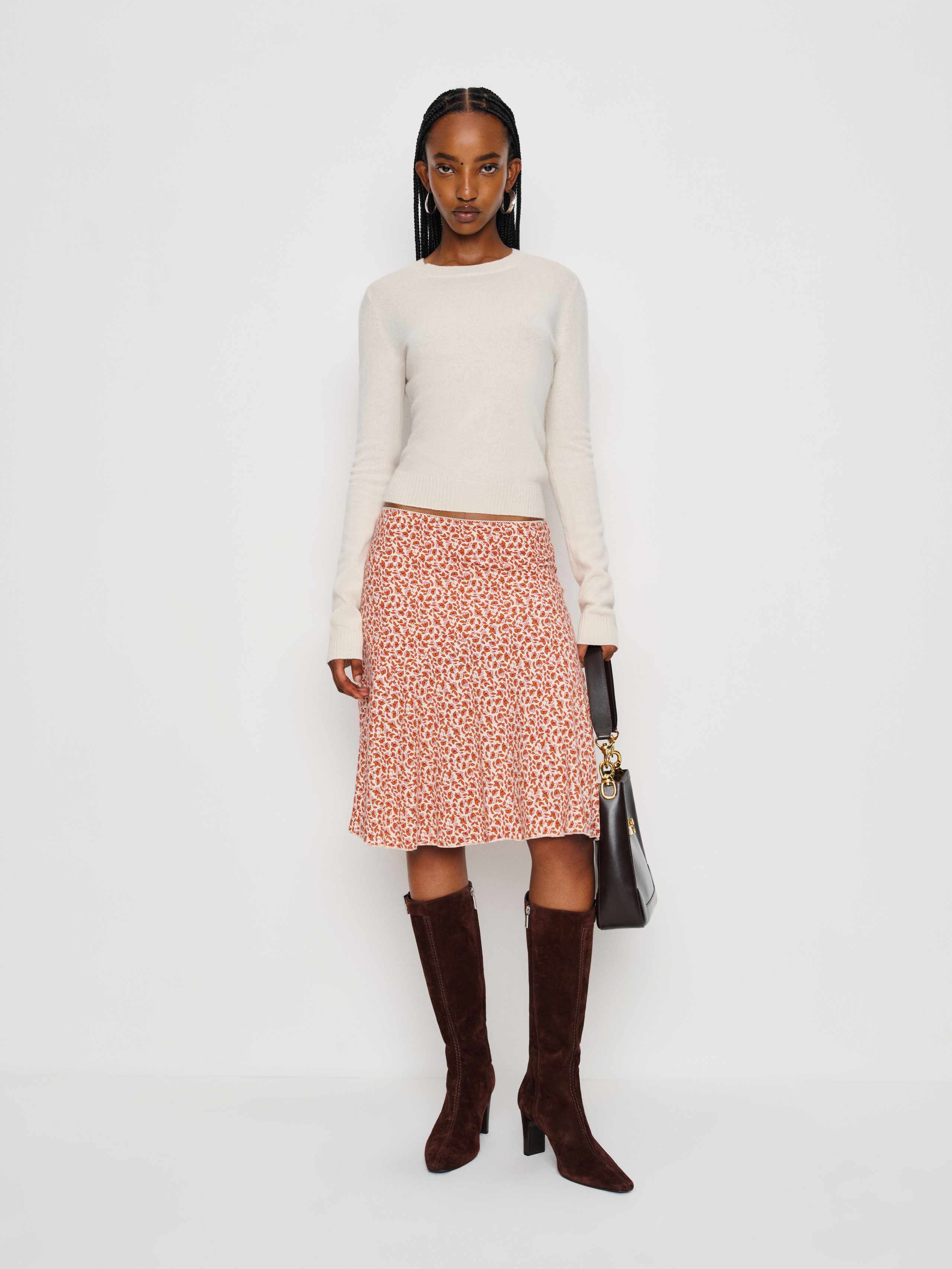 Reformation Cora Knit Skirt In Pink