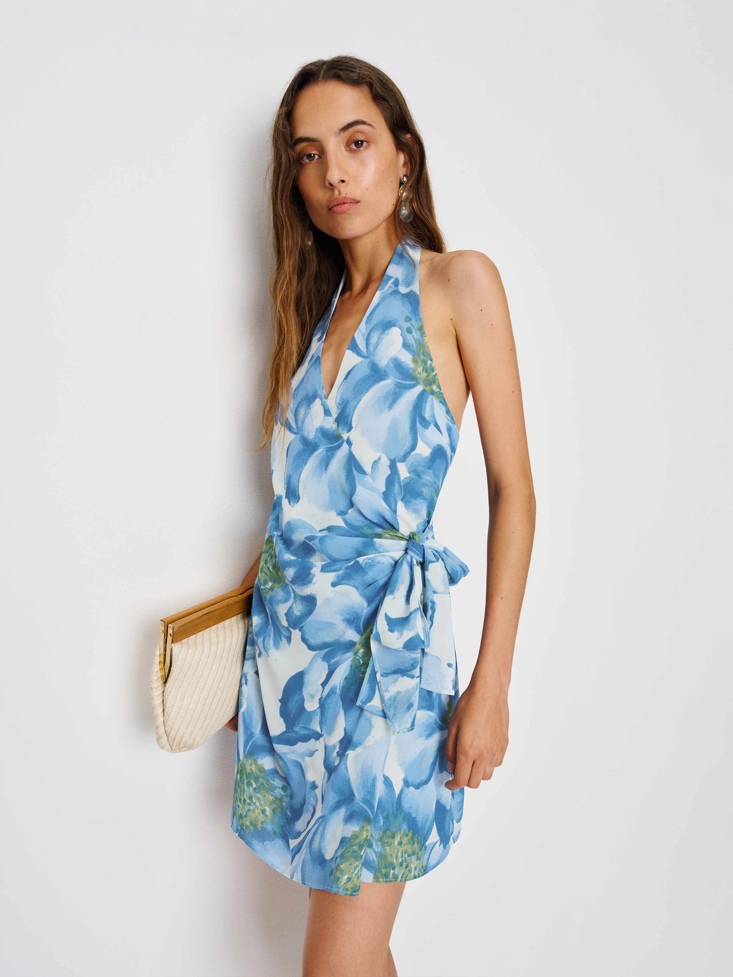 Reformation Eddis Dress In Blue
