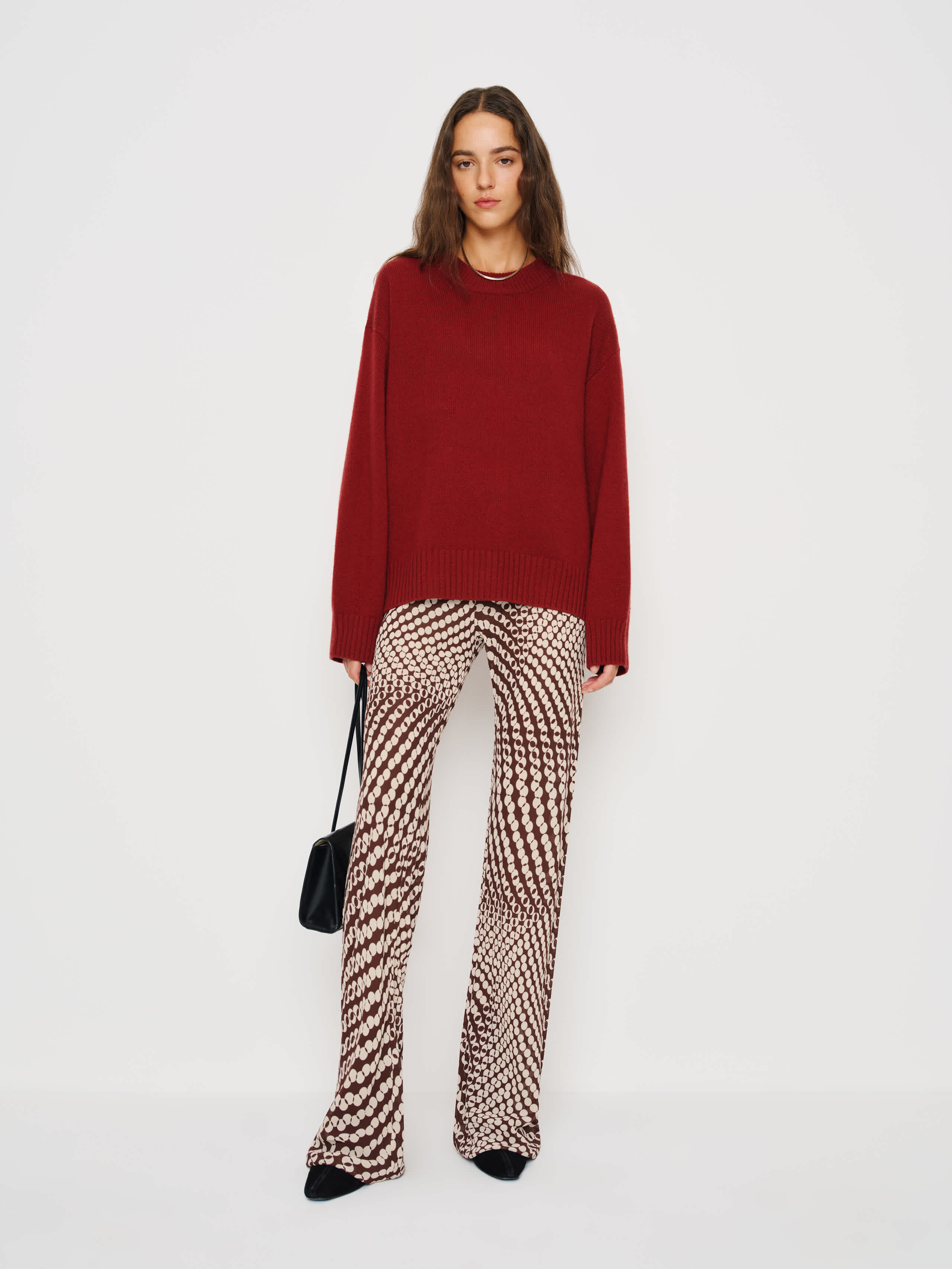 Reformation Gale Sheer Mid Rise Bias Pant In Red