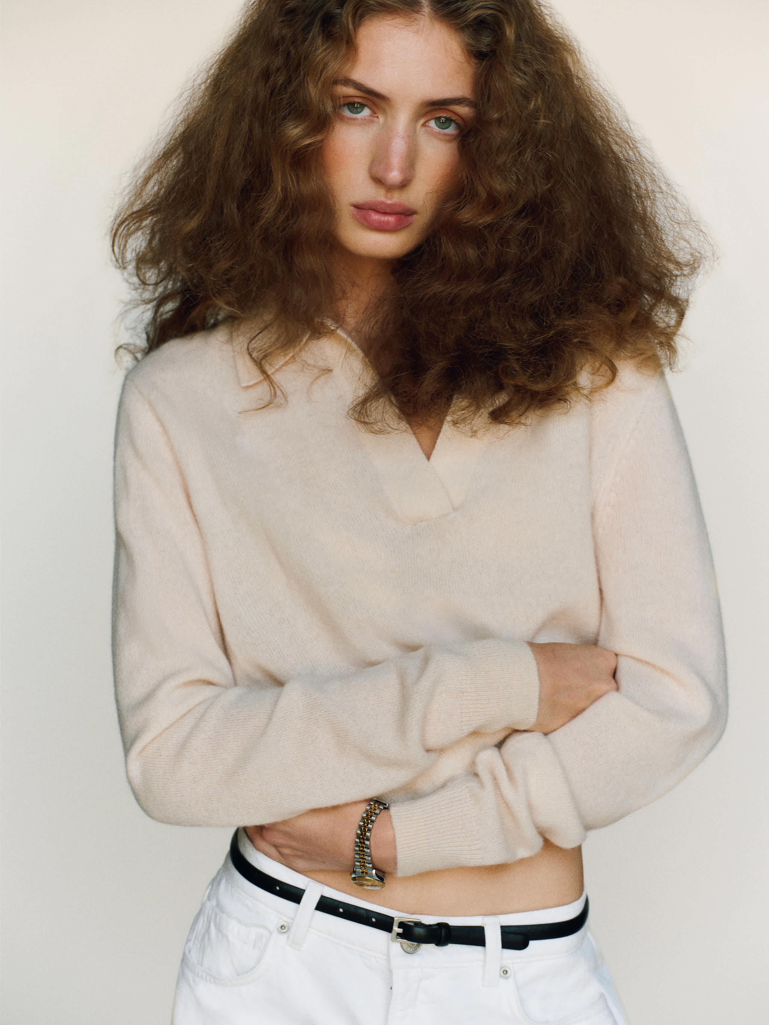 Reformation Westley Cashmere Polo In White