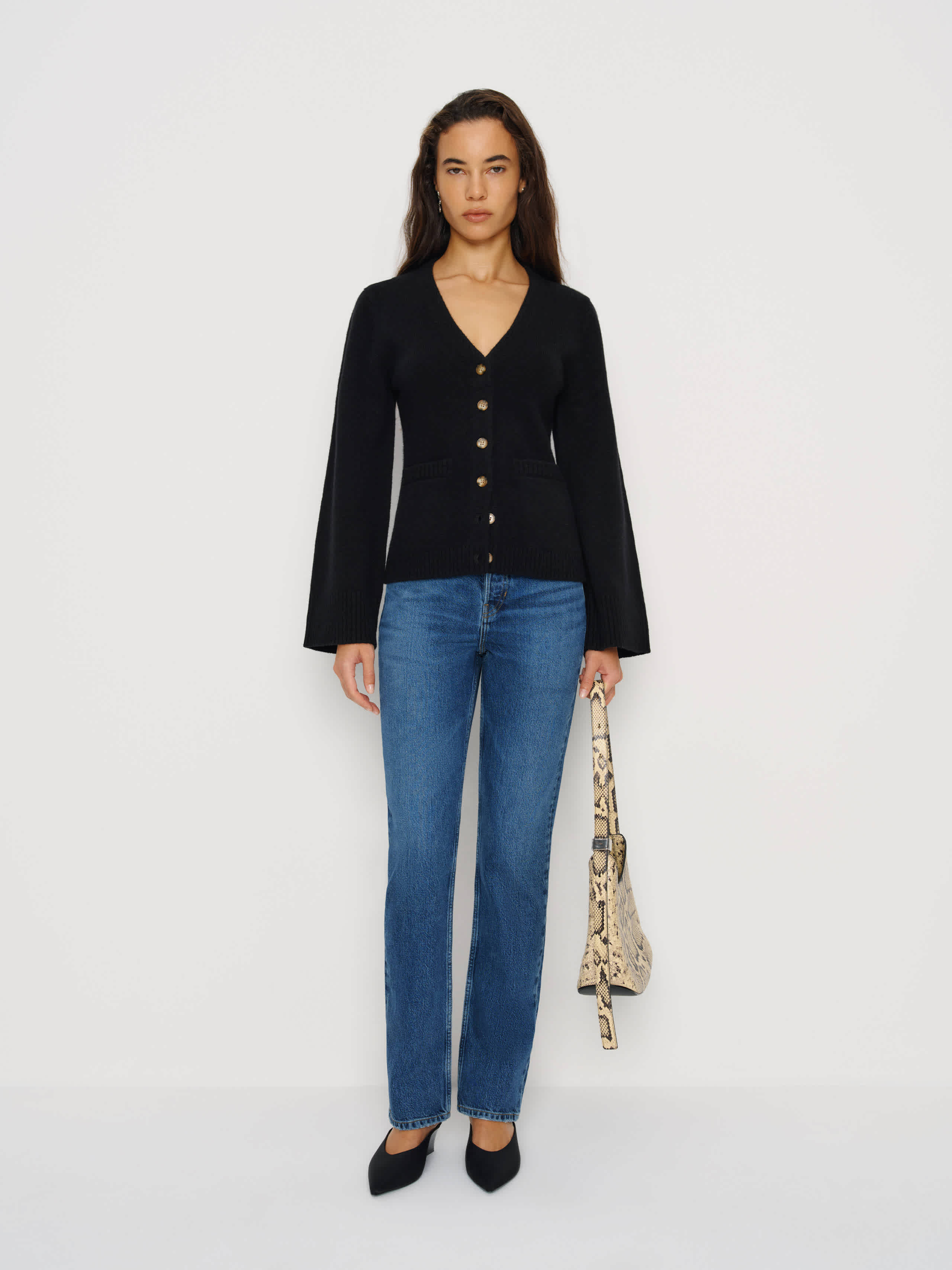 Reformation Holden Regenerative Wool Cardigan In Multi
