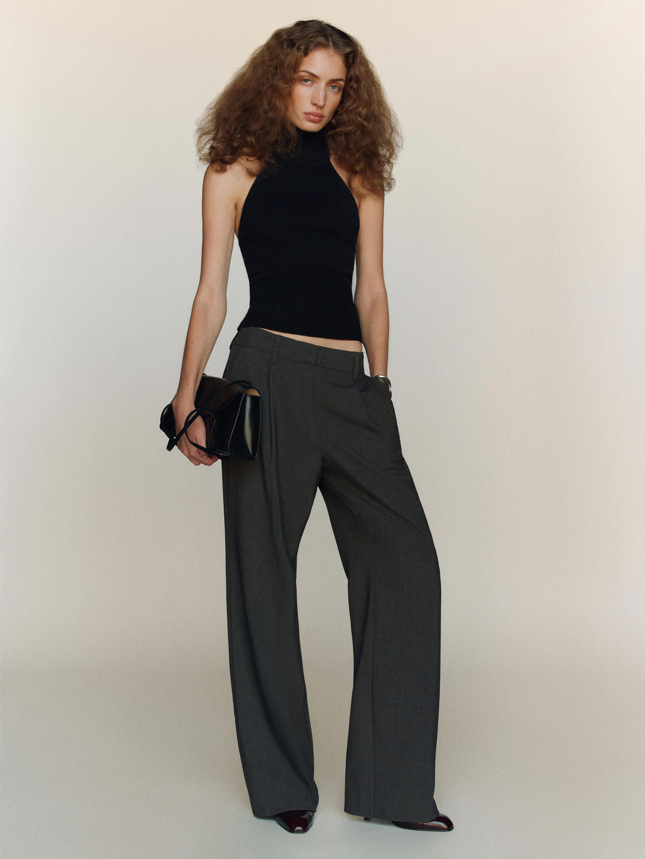Reformation Leni Cashmere Halter In Black