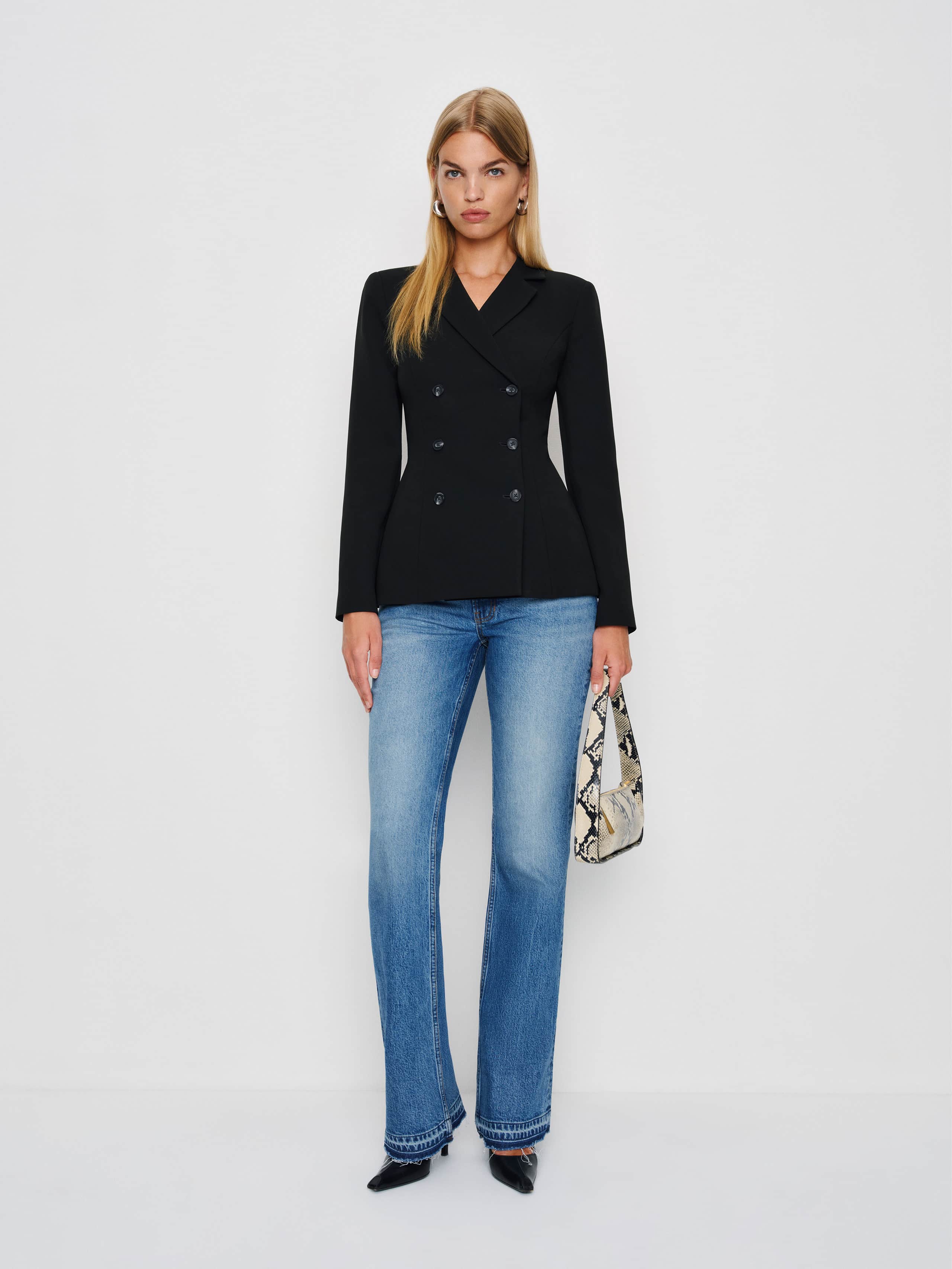 Reformation Caden Blazer In Black