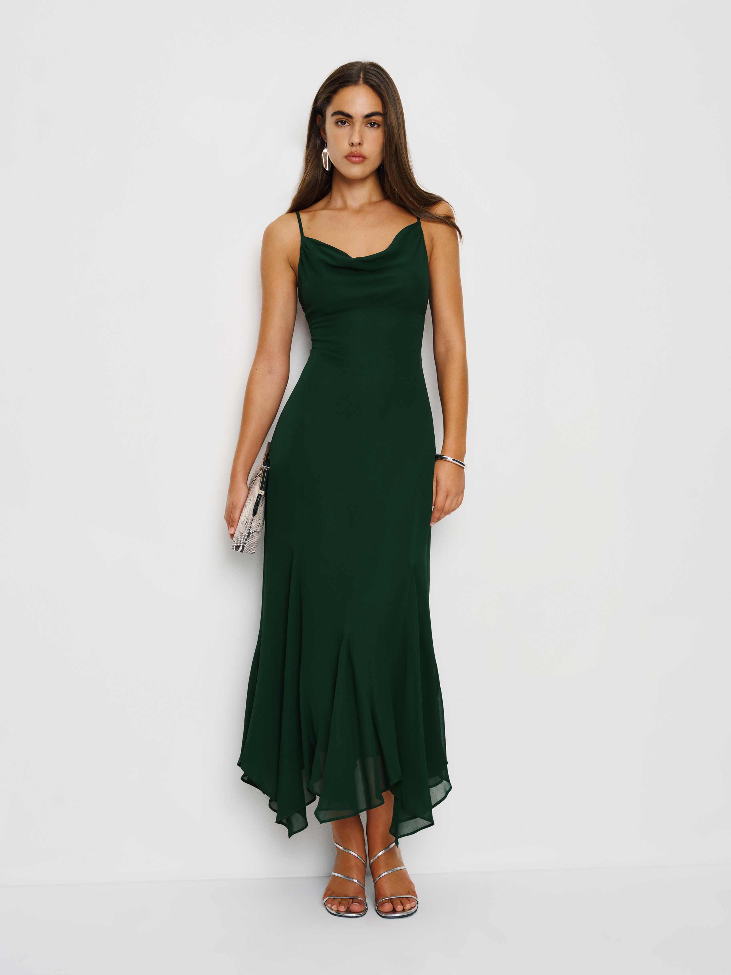 Reformation Lluvia Dress In Green