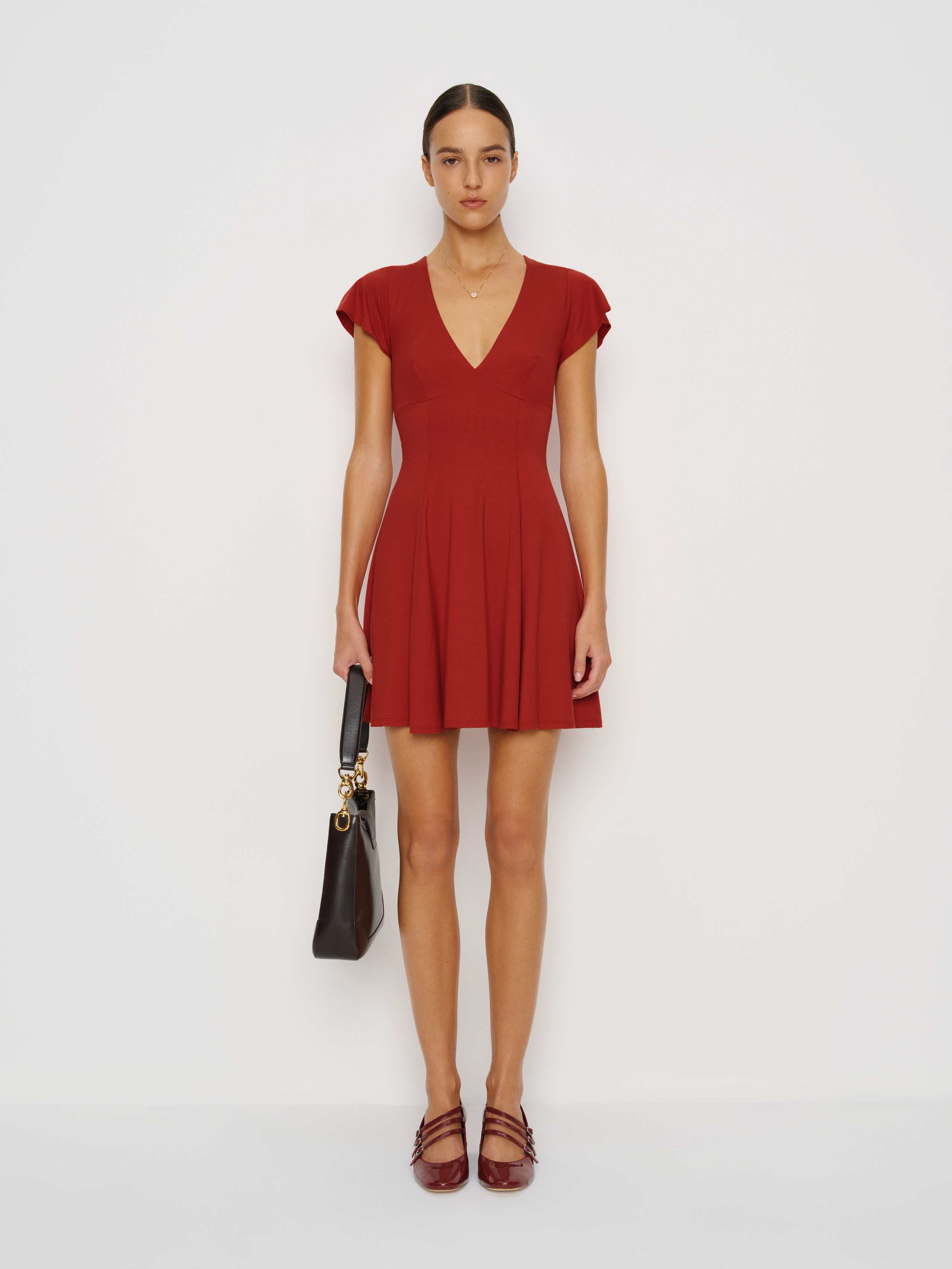 Reformation Olivia Knit Dress In Red