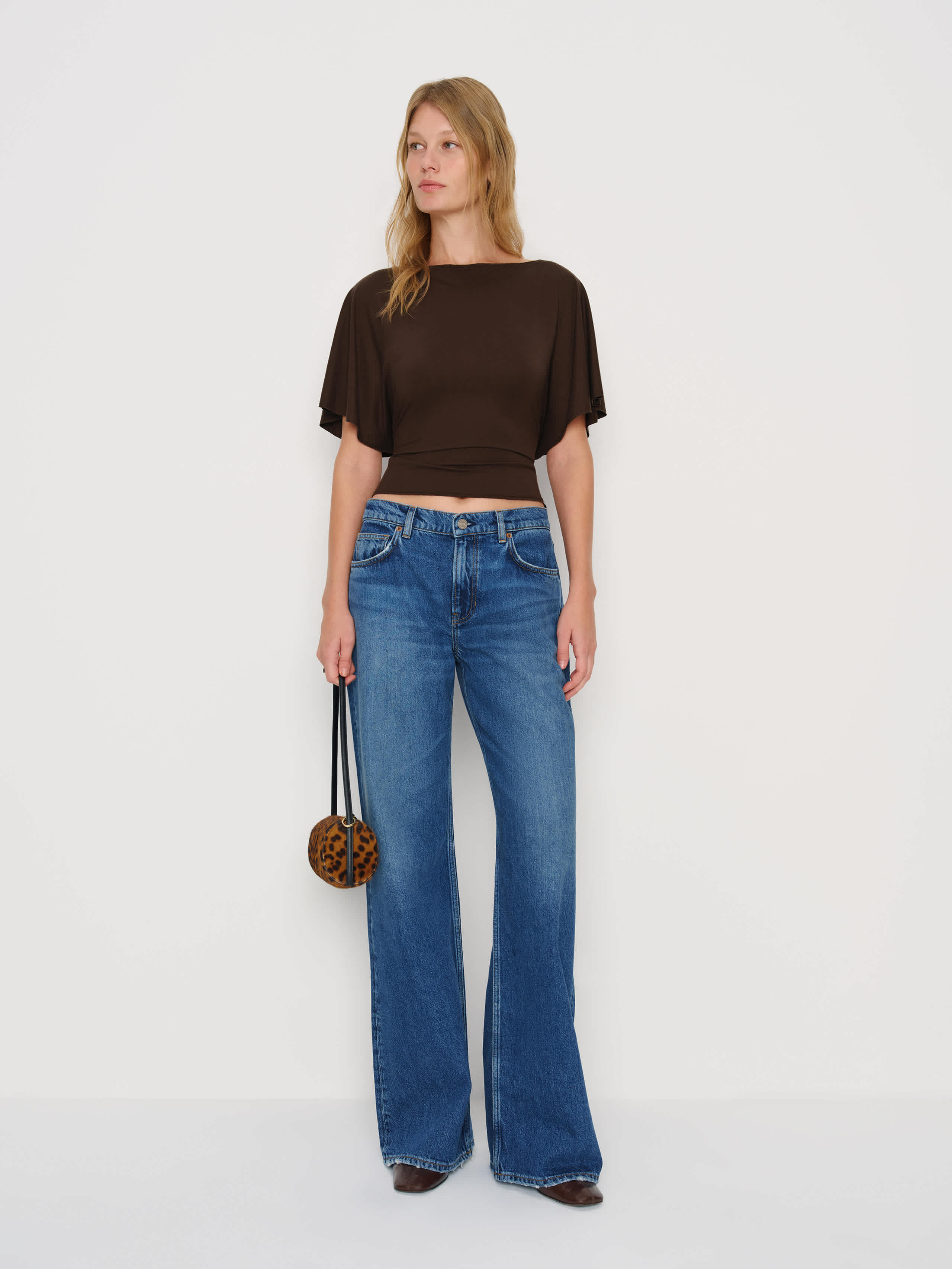 Reformation Avery Knit Top In Brown