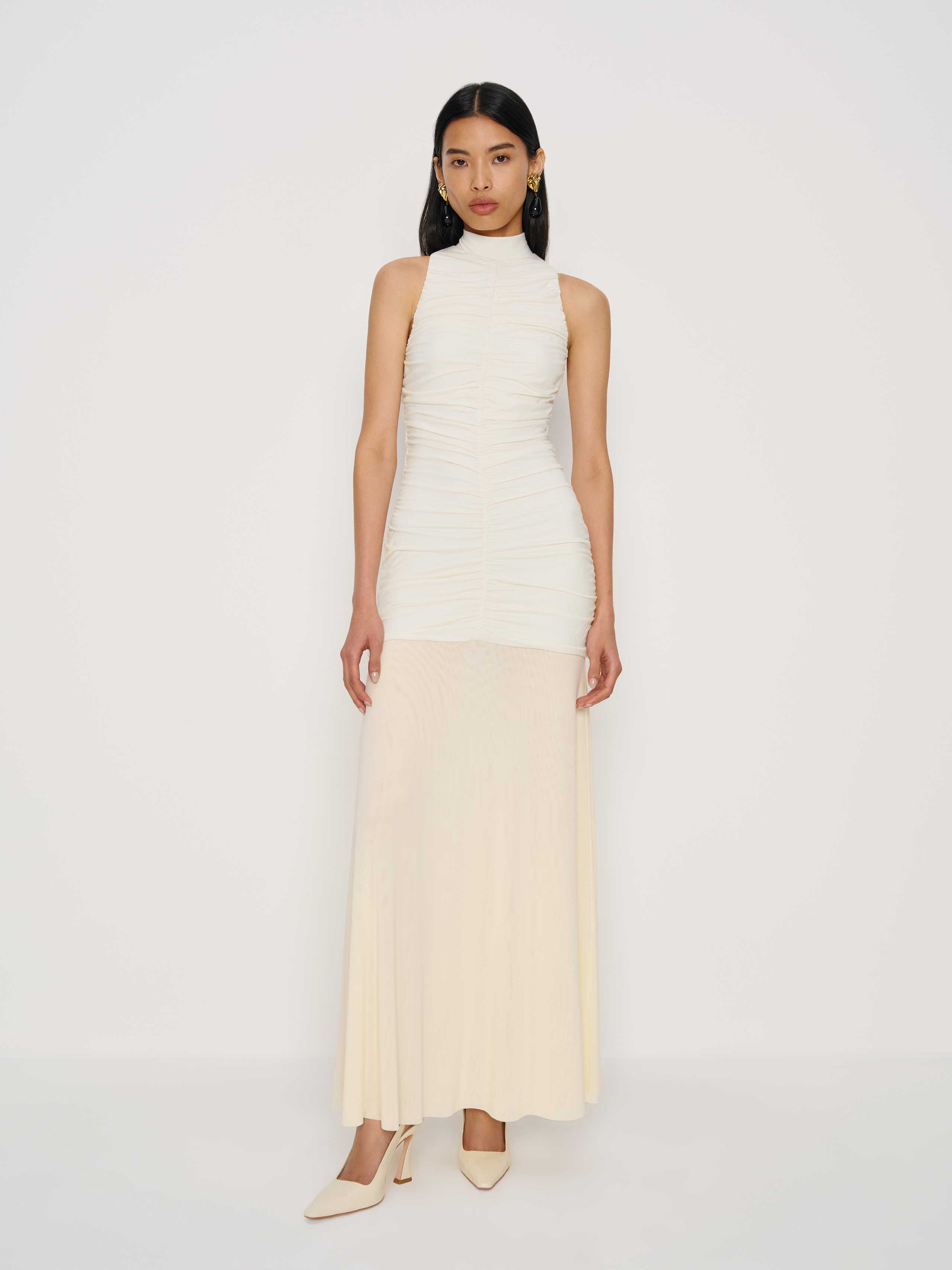 Reformation Caspian Knit Dress In White