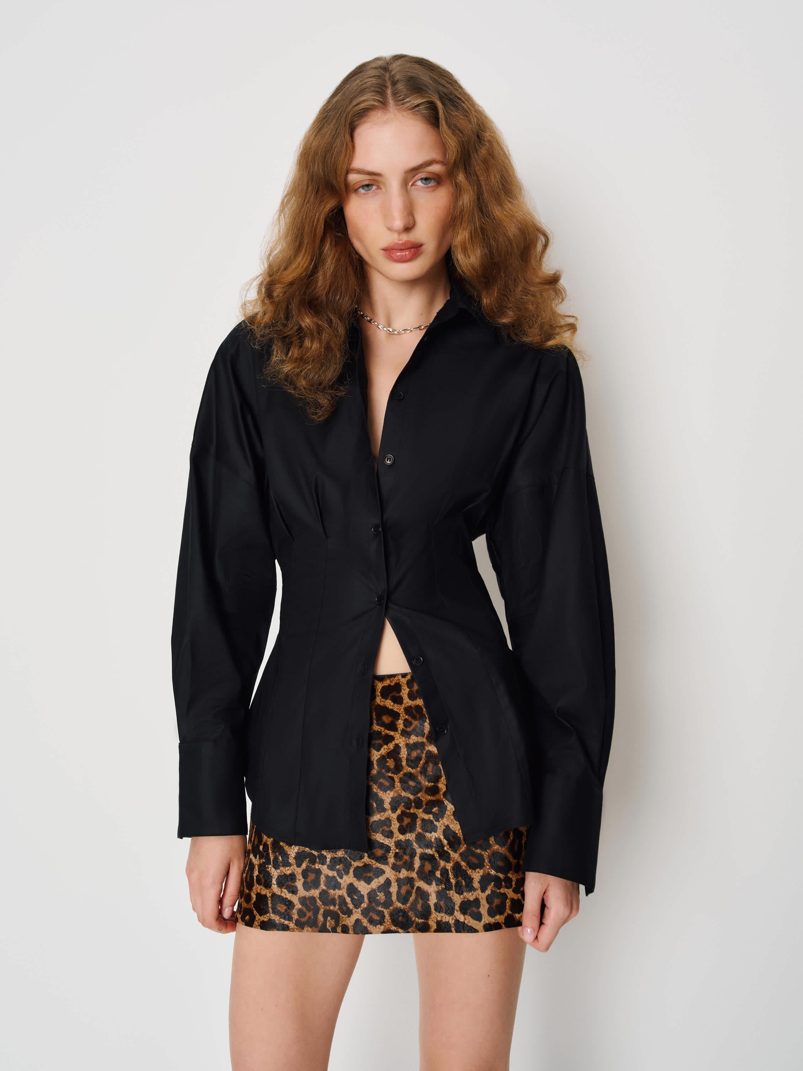 Reformation Vanta Shirt In Black