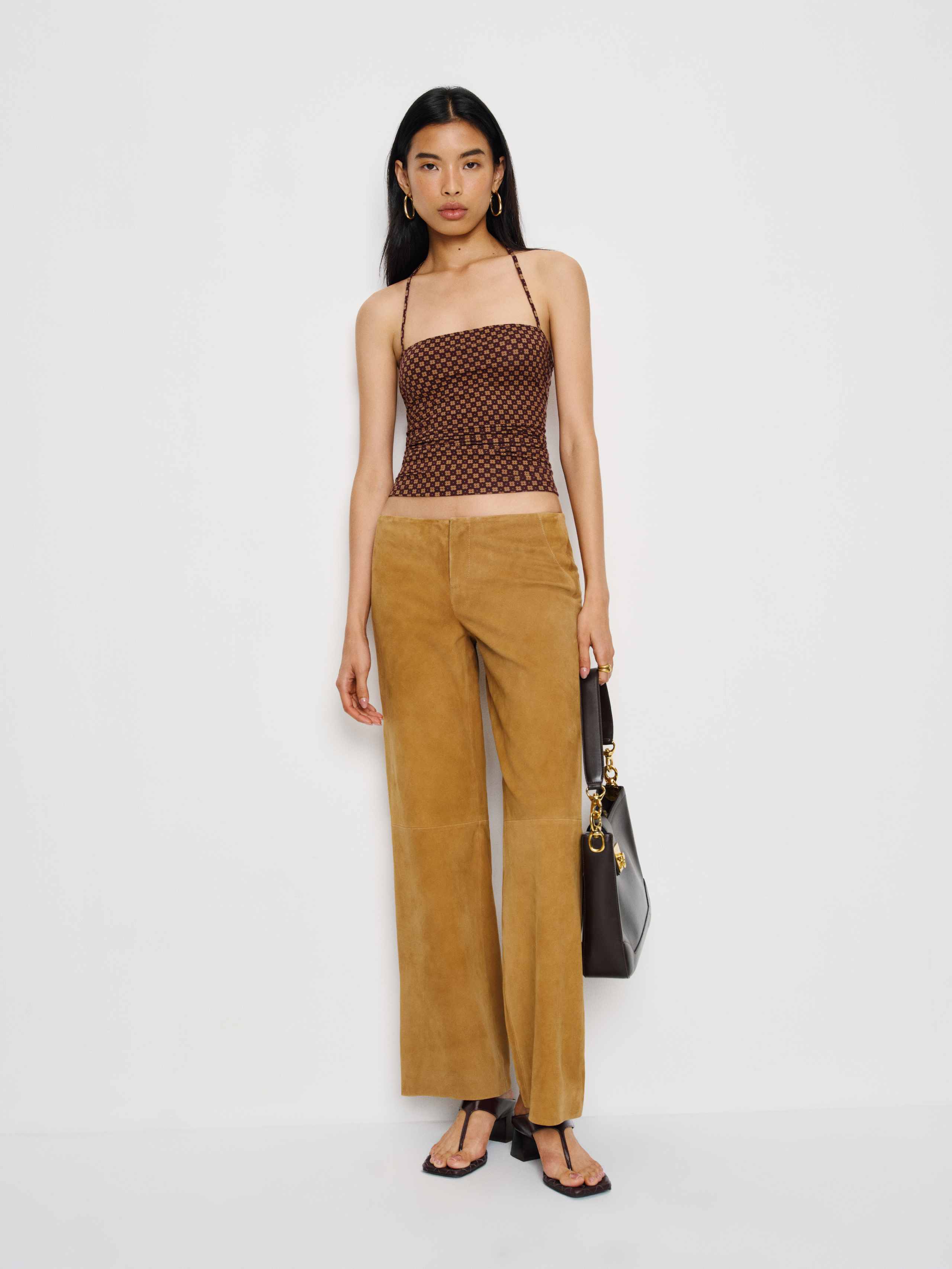 Reformation Joni Knit Top In Brown