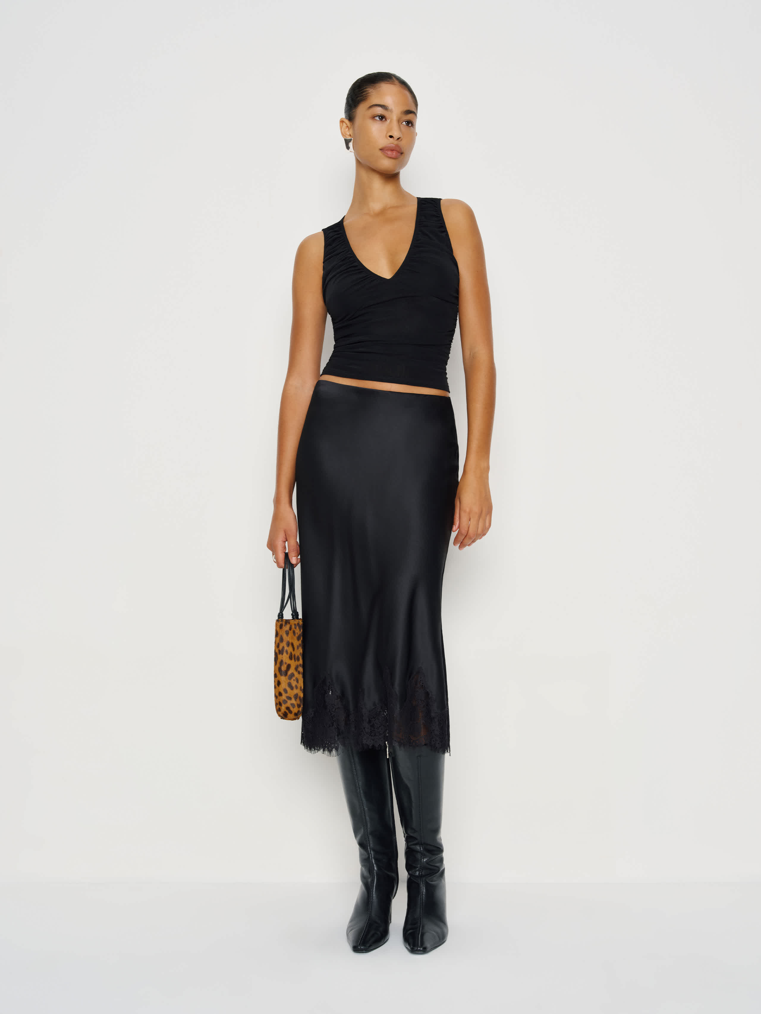 Reformation Marlene Knit Top In Black