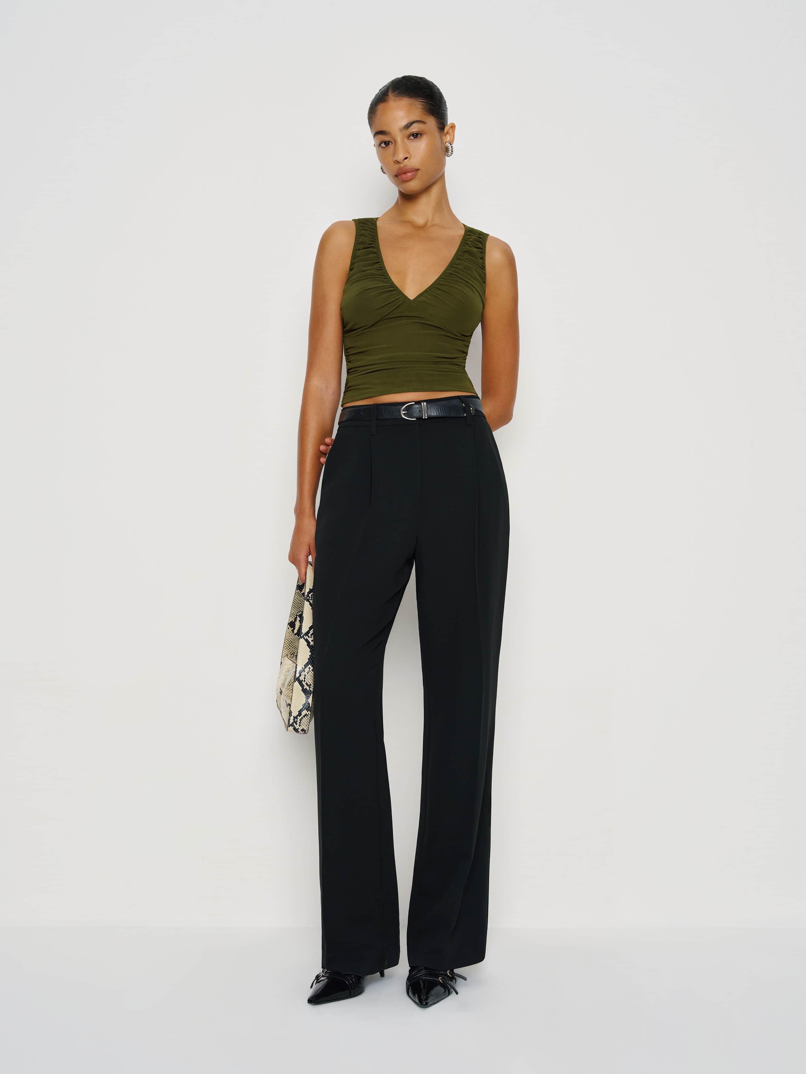 Reformation Marlene Knit Top In Green