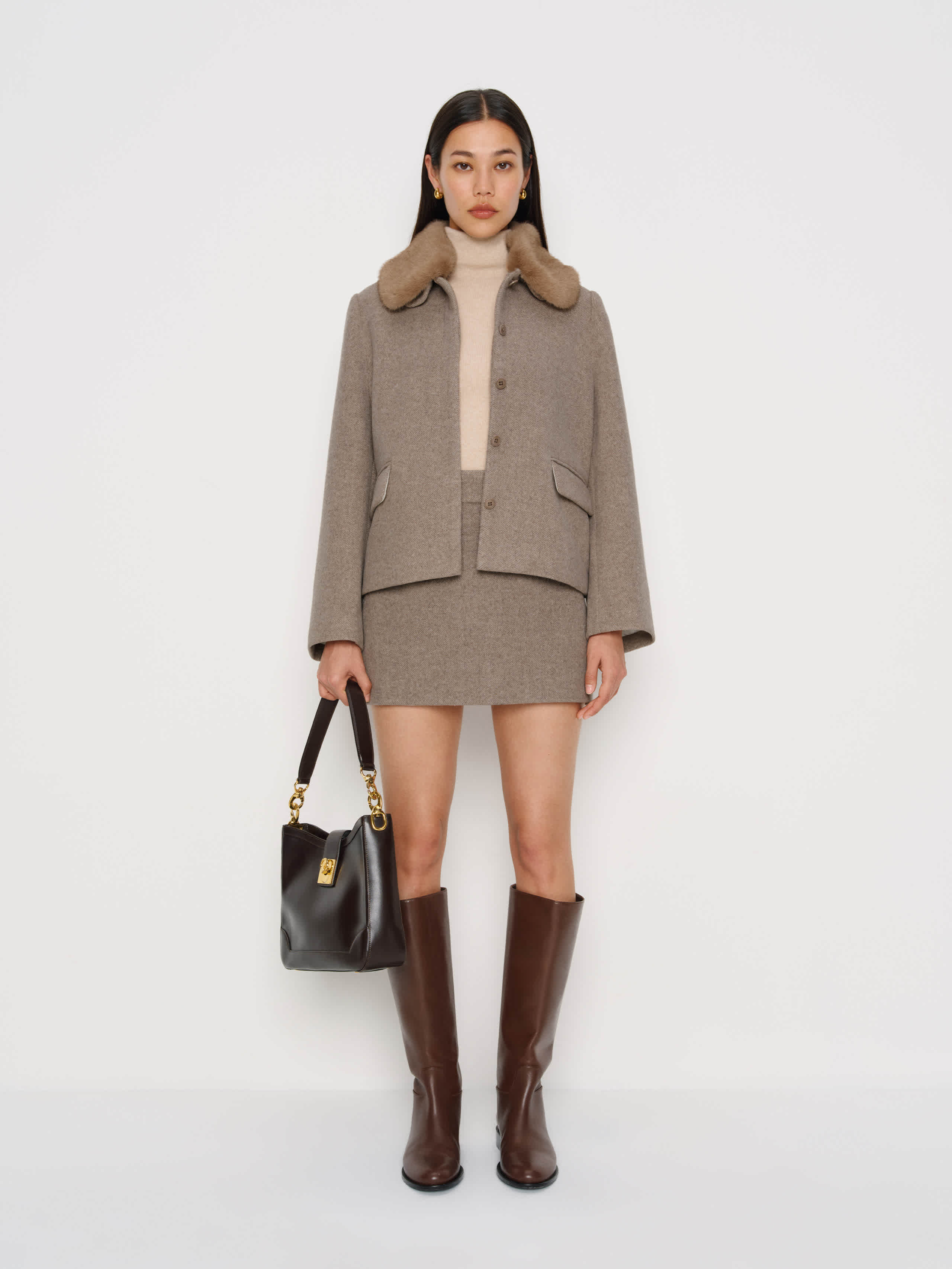 Reformation Dolly Jacket In Brown