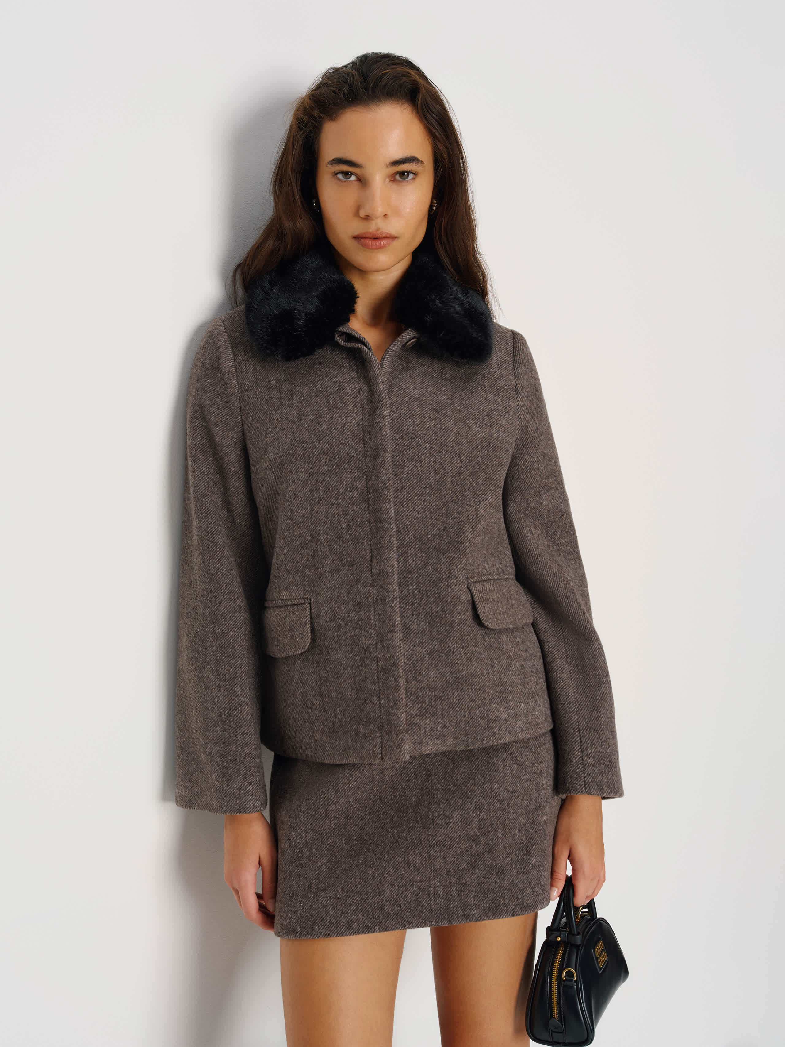 Reformation Dolly Jacket In Brown