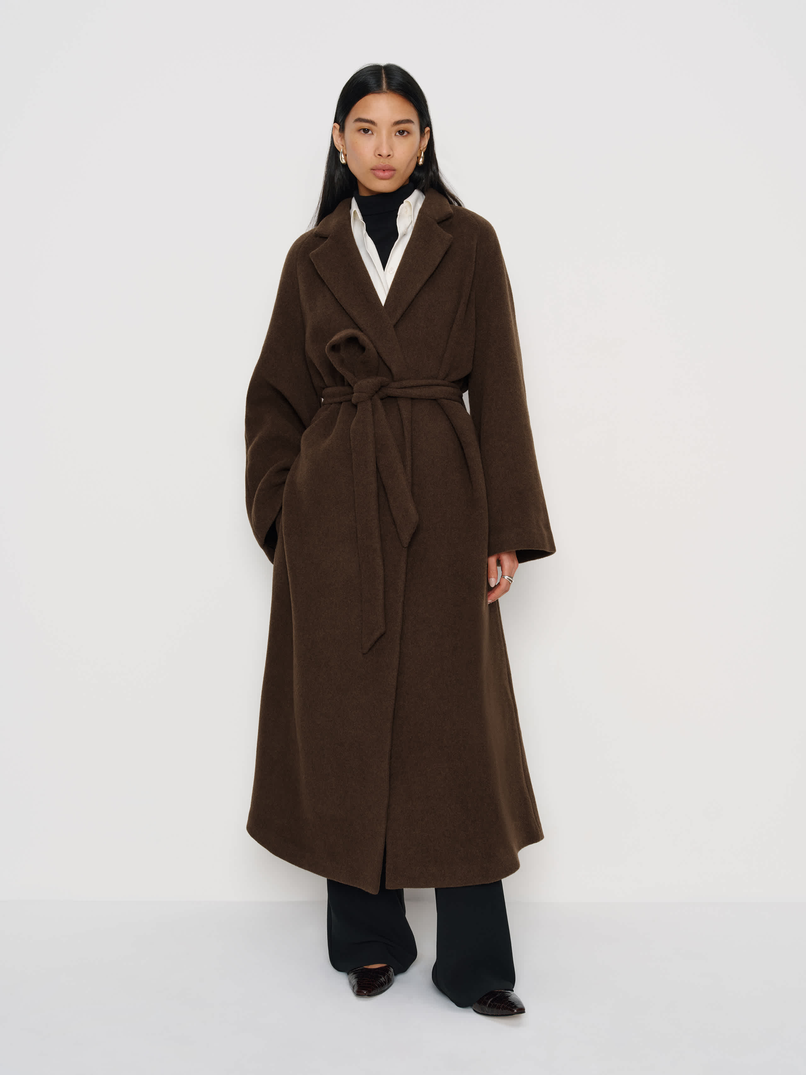 Reformation Tula Oversized Coat In Brown