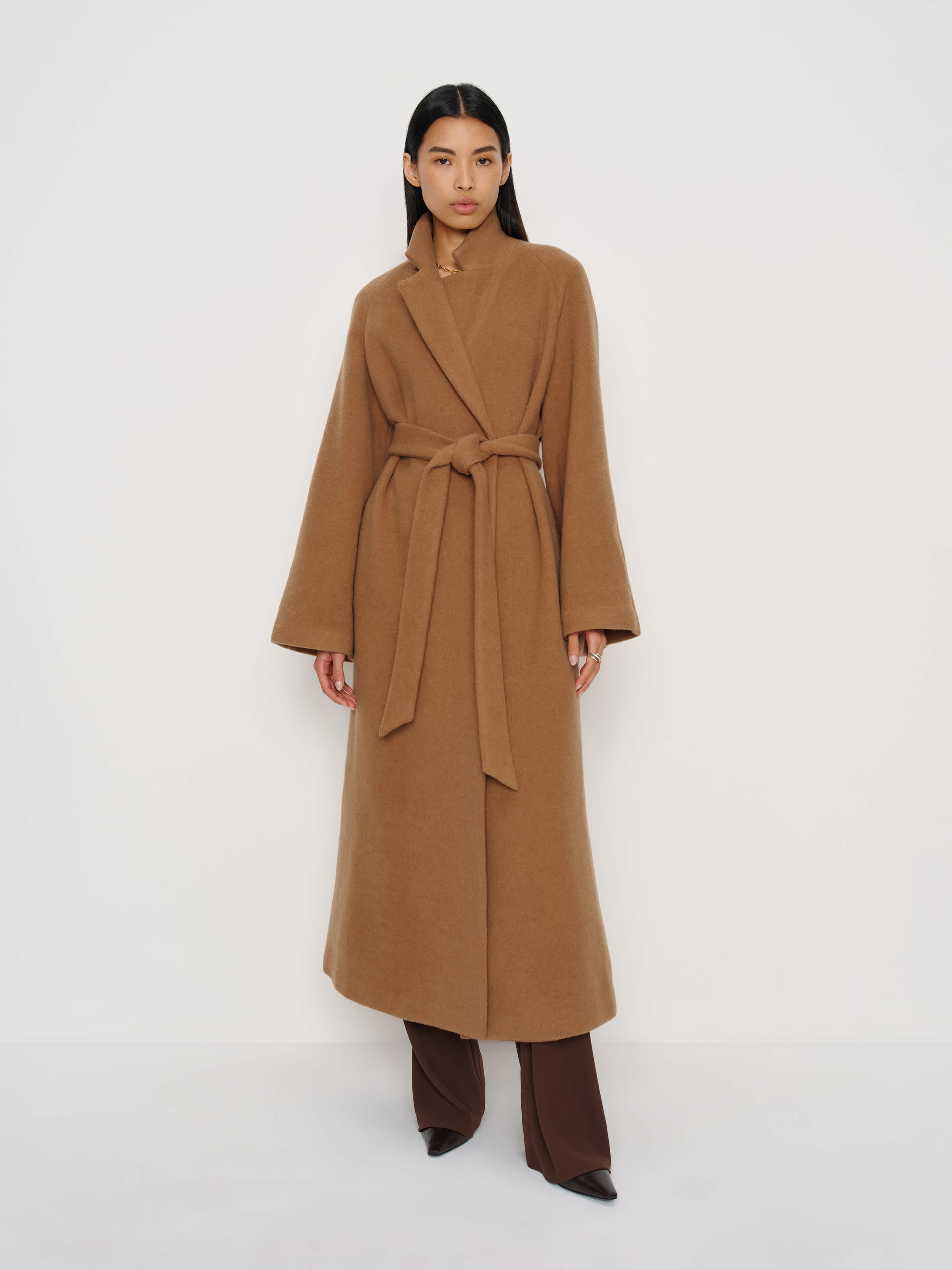 Reformation Tula Oversized Coat In Brown