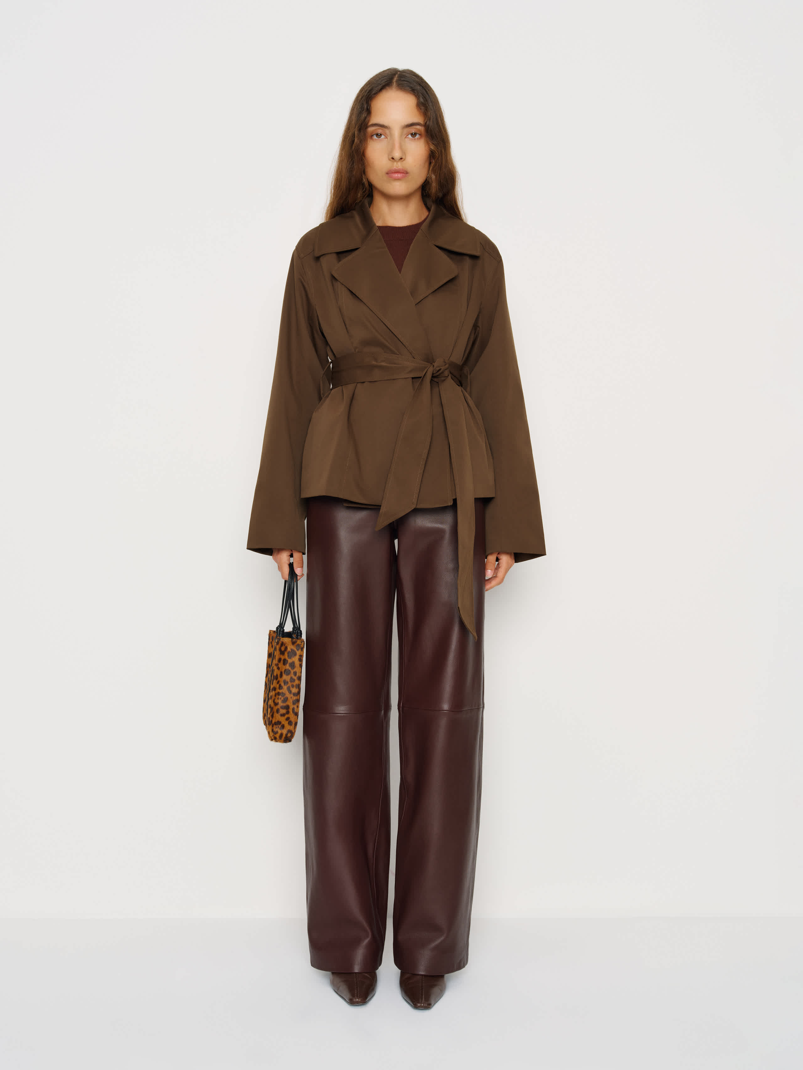 Reformation Jaden Cropped Trench In Multi