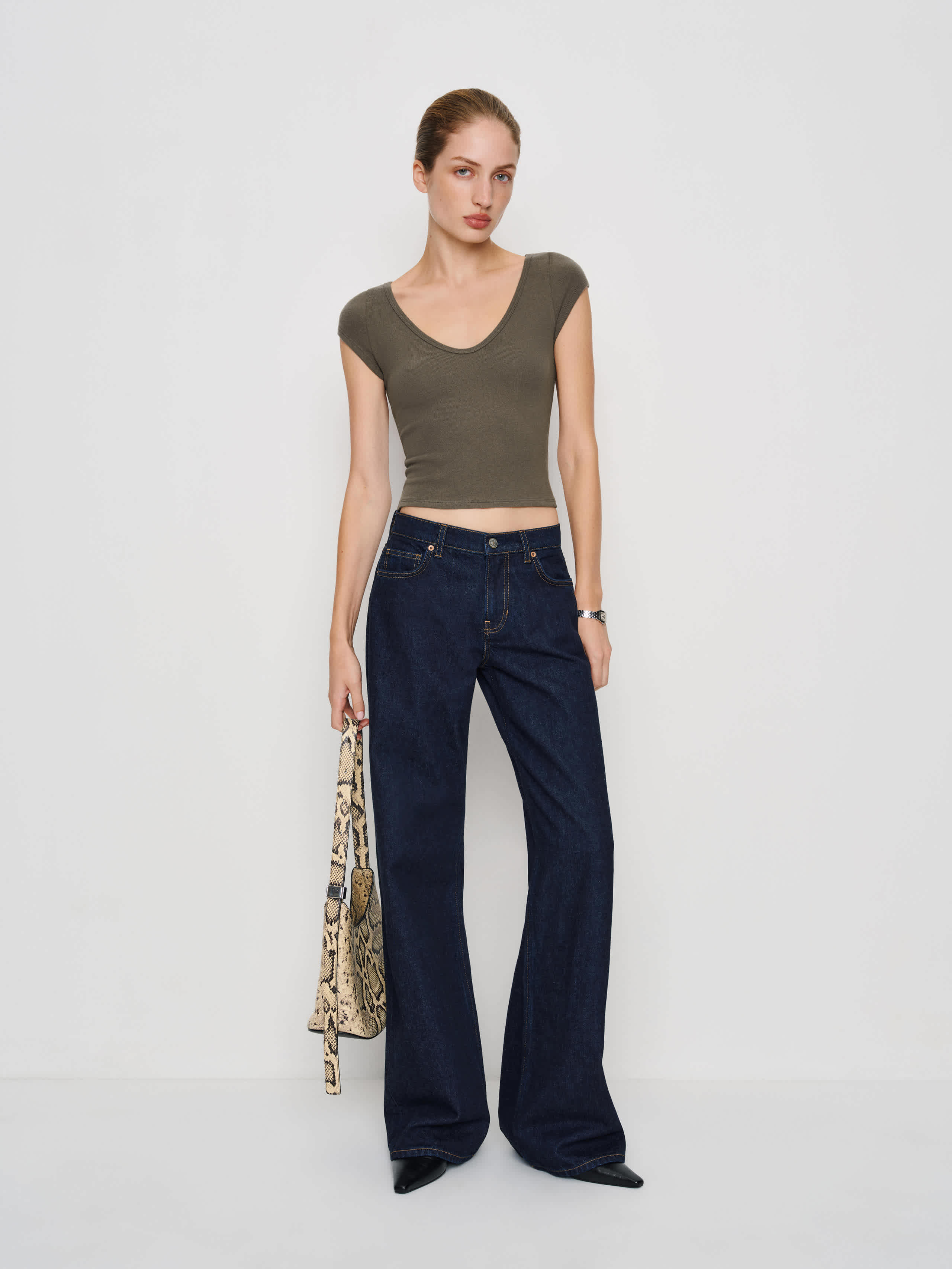 Reformation Mateo Knit Top In Green