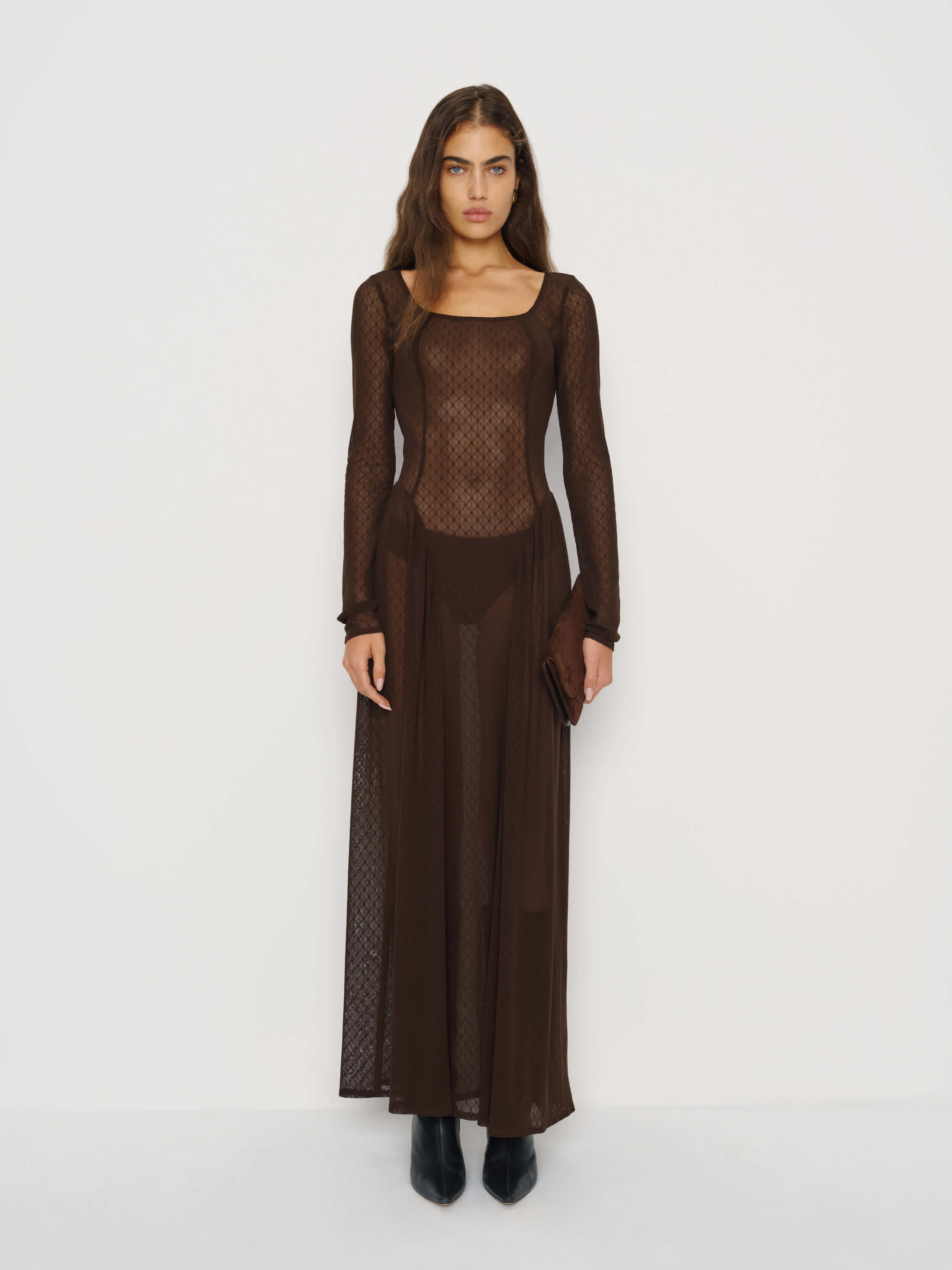 Reformation Leona Knit Dress In Black