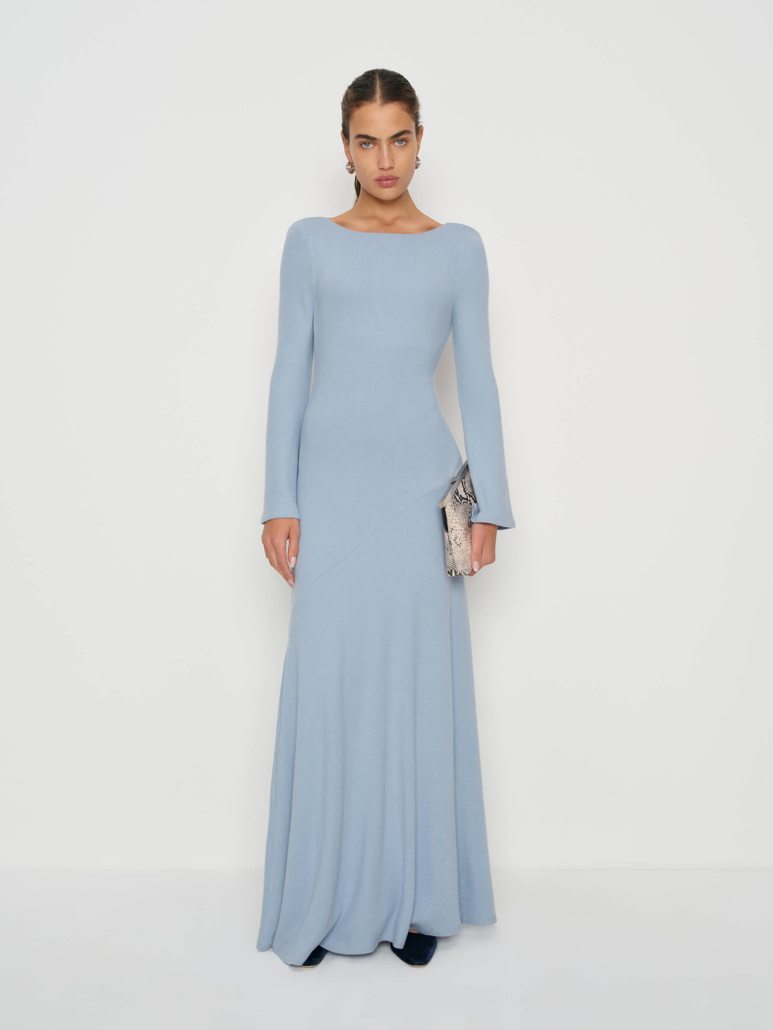 Reformation Florence Knit Dress In Blue