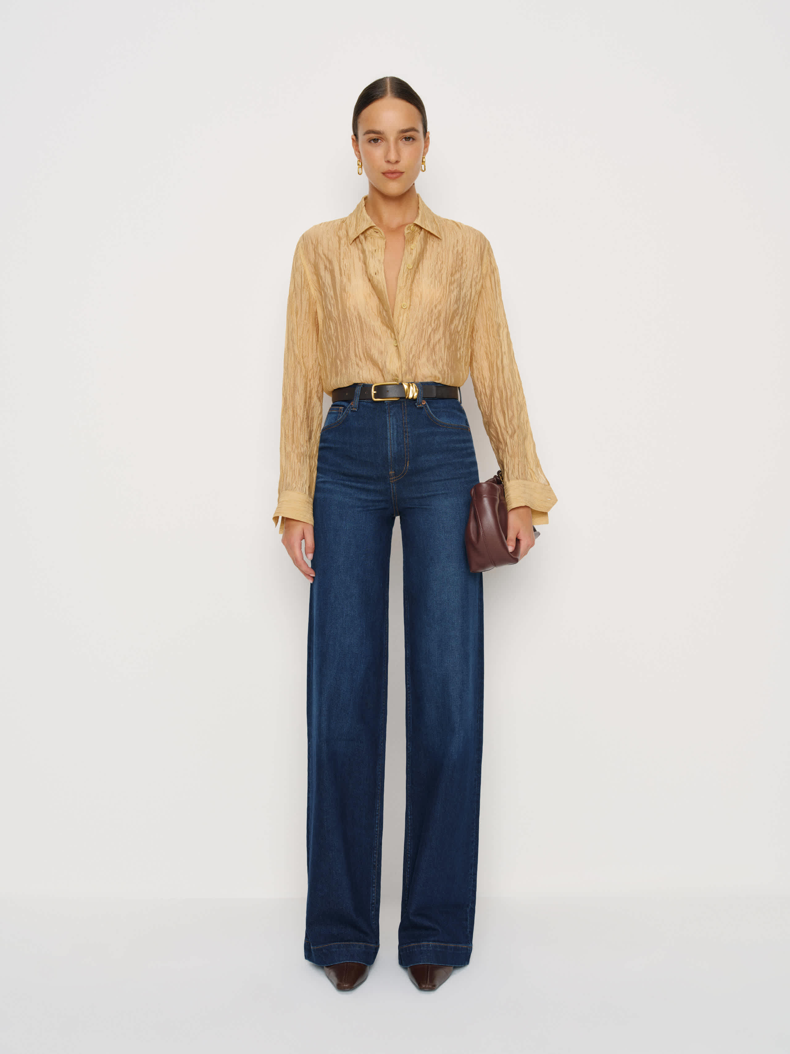 Reformation Bex Super Stretch High Rise Wide Leg Long Jeans