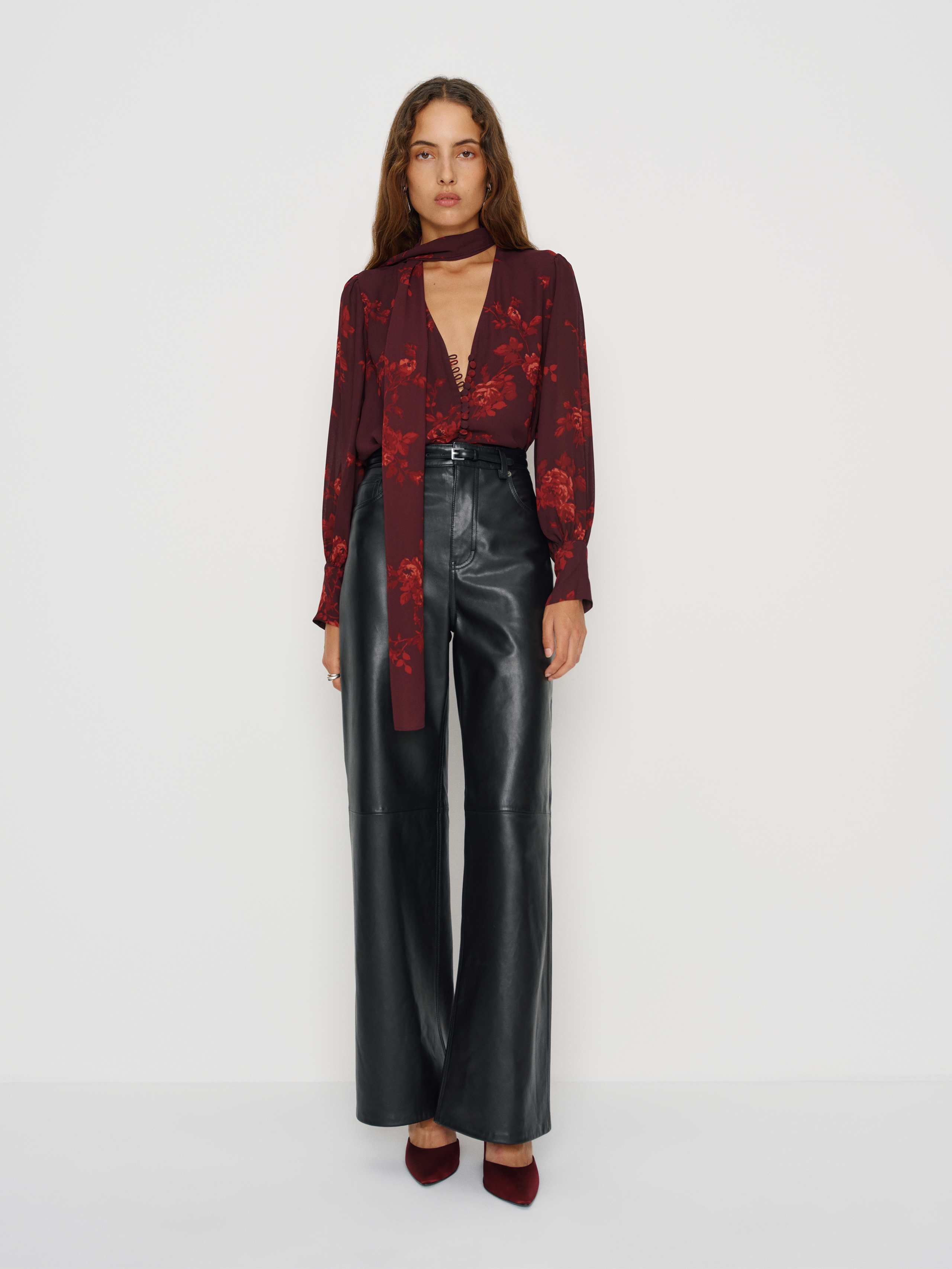 Reformation Mads Oversized Top In Red