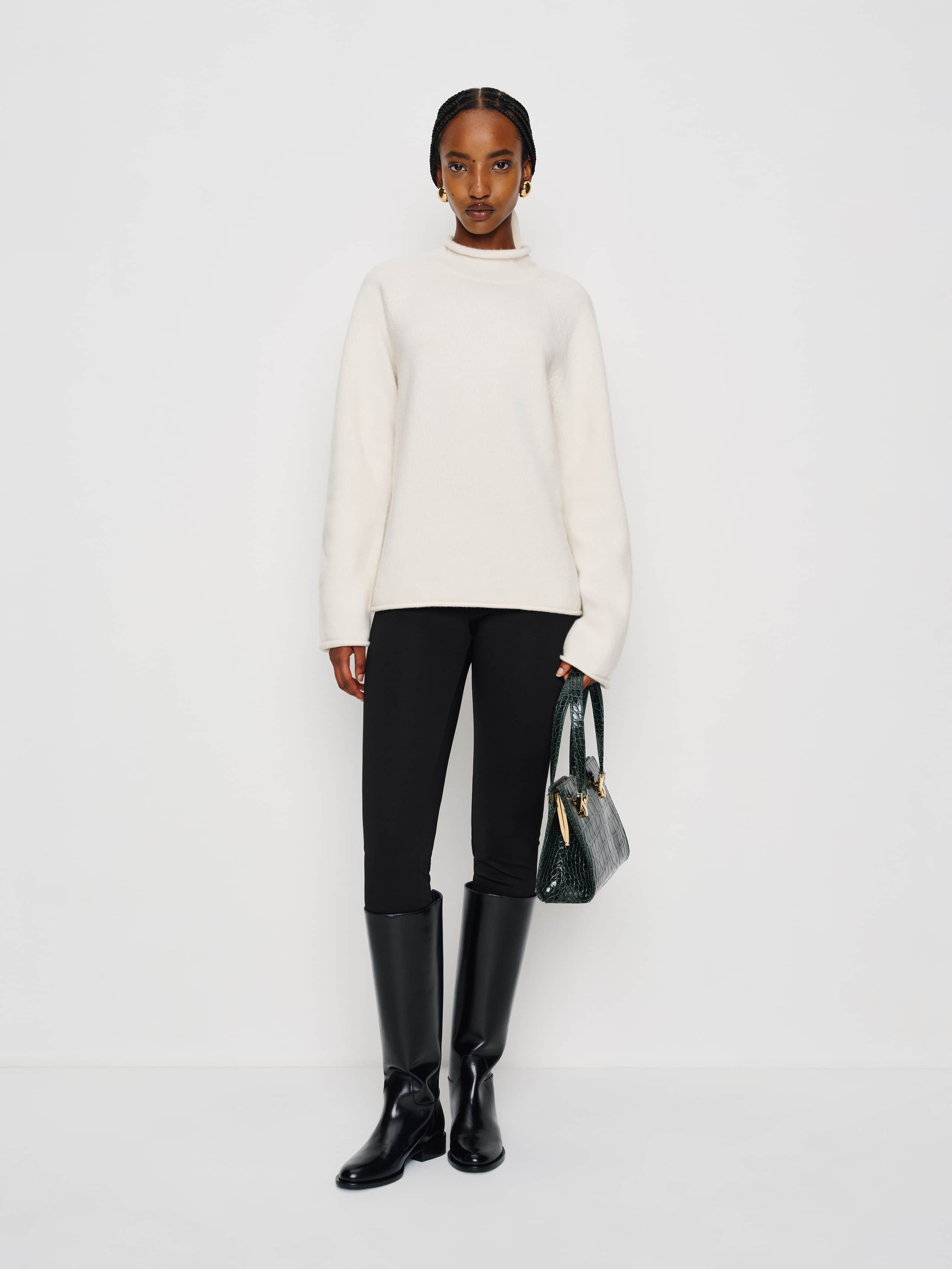 Reformation Chamomile Regenerative Wool Sweater In White