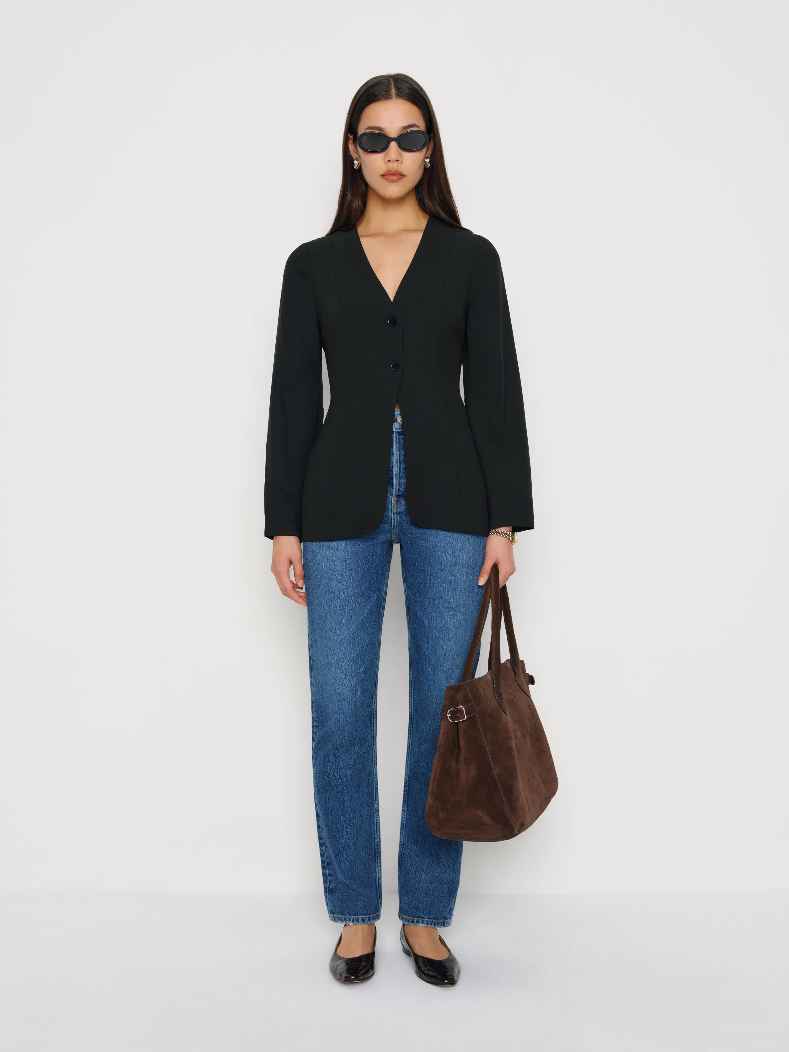 Reformation Cella Top In Black