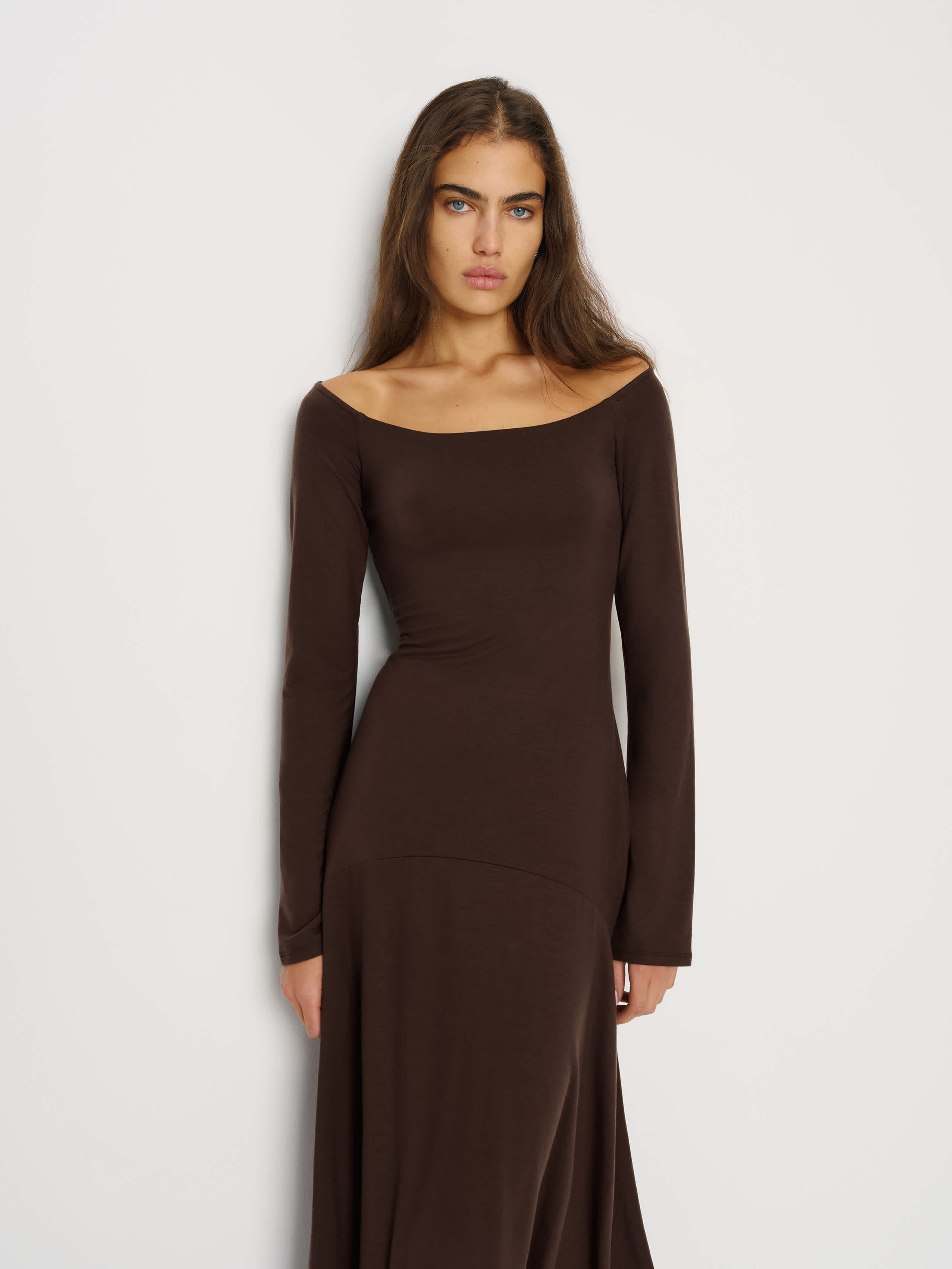 Reformation Lucca Knit Dress In Brown