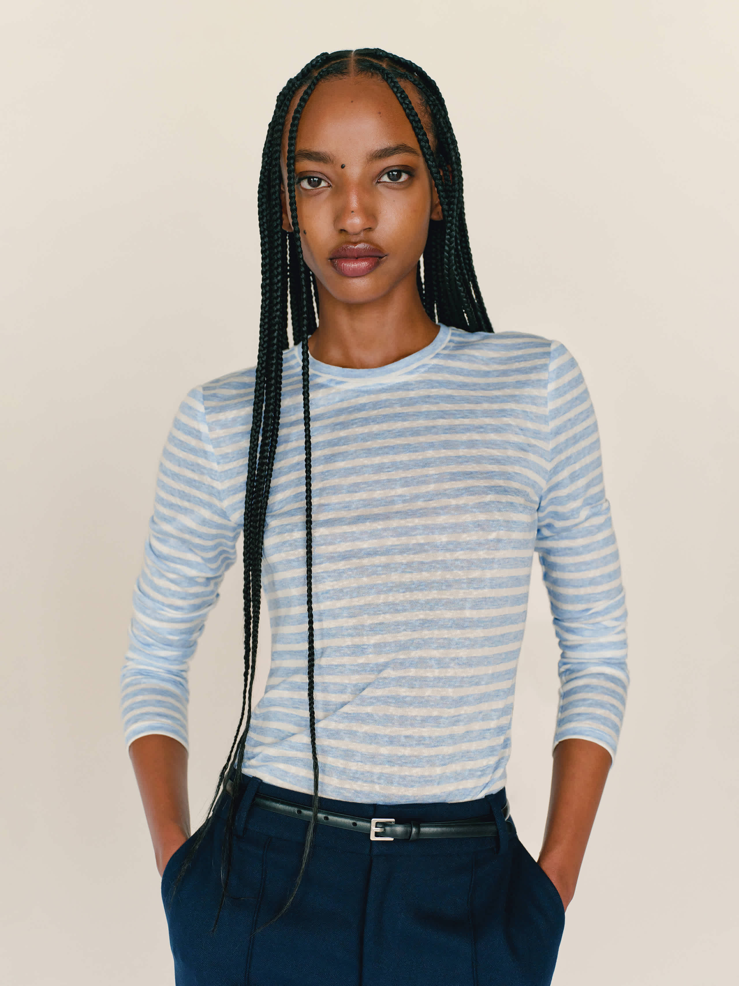 Reformation Olympia Knit Top In Blue