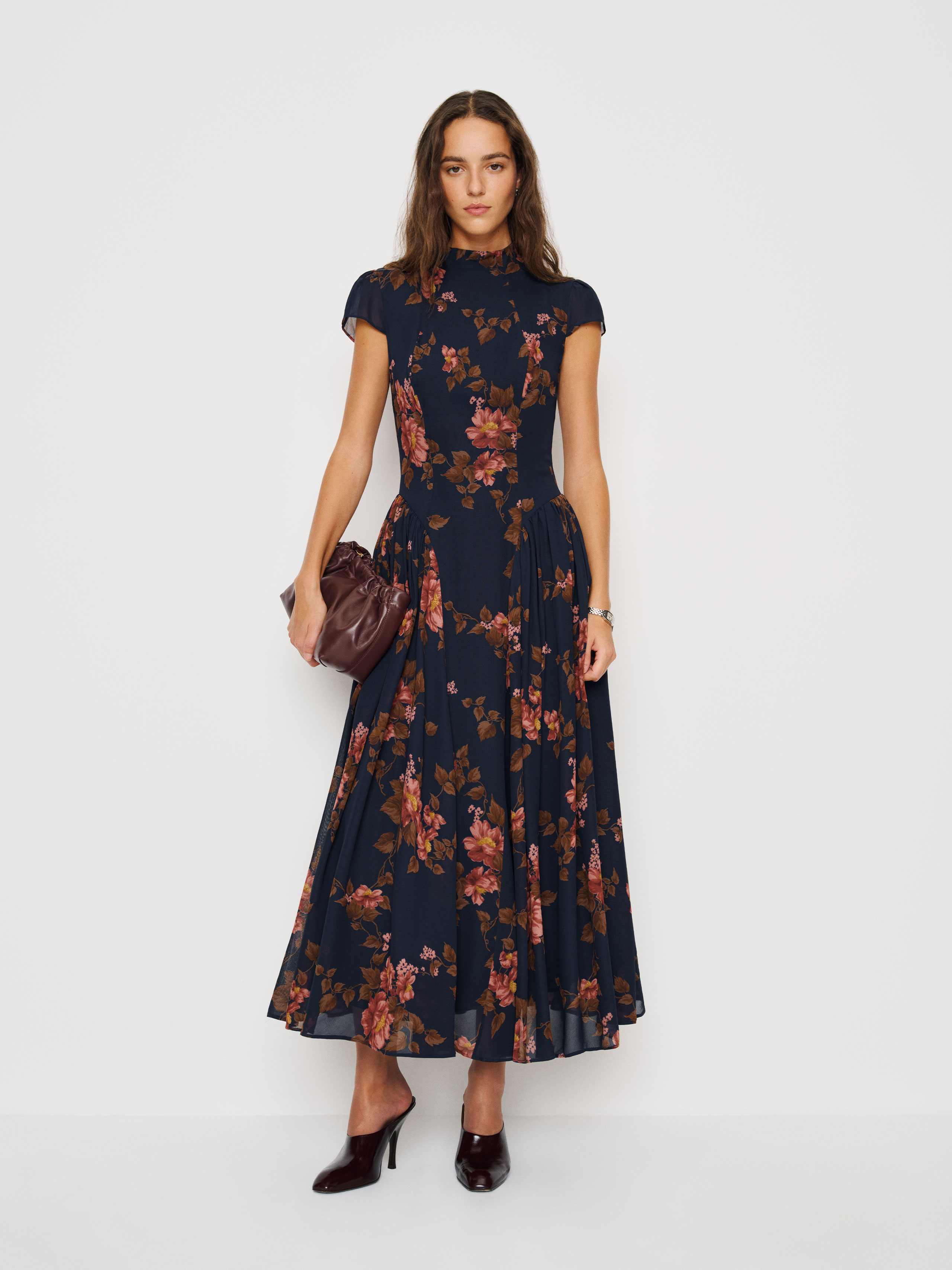 Reformation Maven Floral Print Maxi Dress In Multi