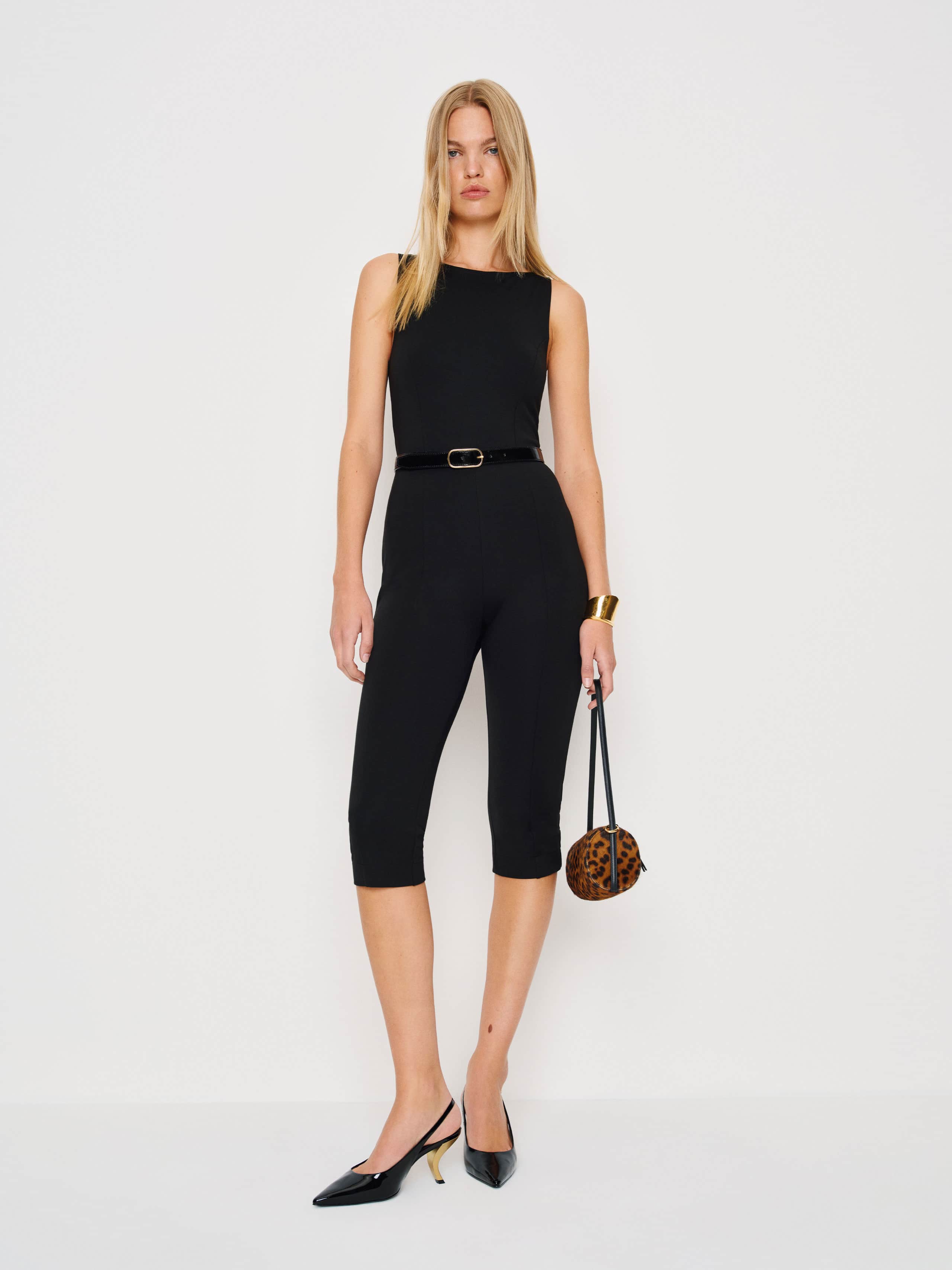 Reformation Dusk Knit Jumpsuit In Black