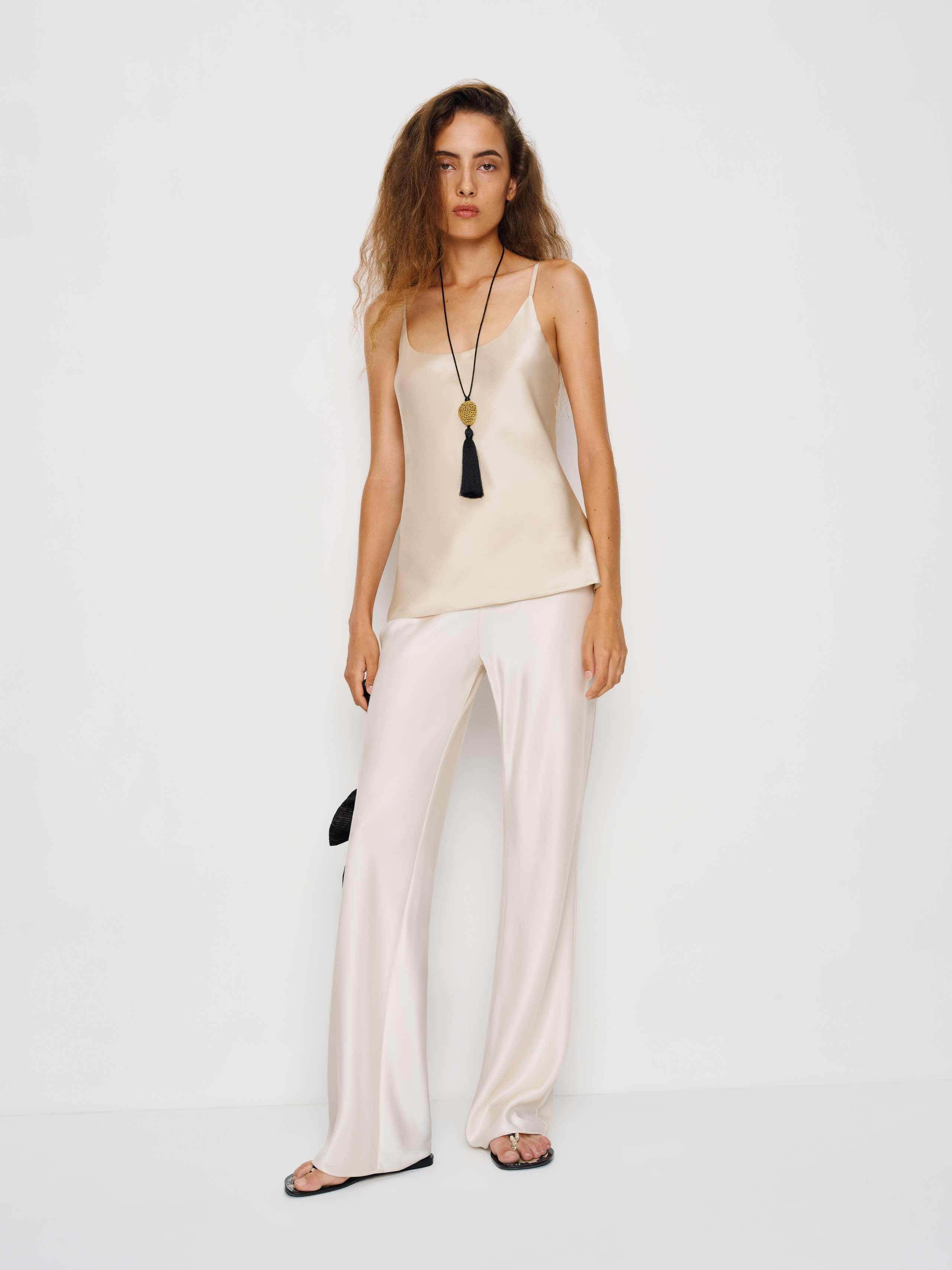 Reformation Lila Silk Top In Brown