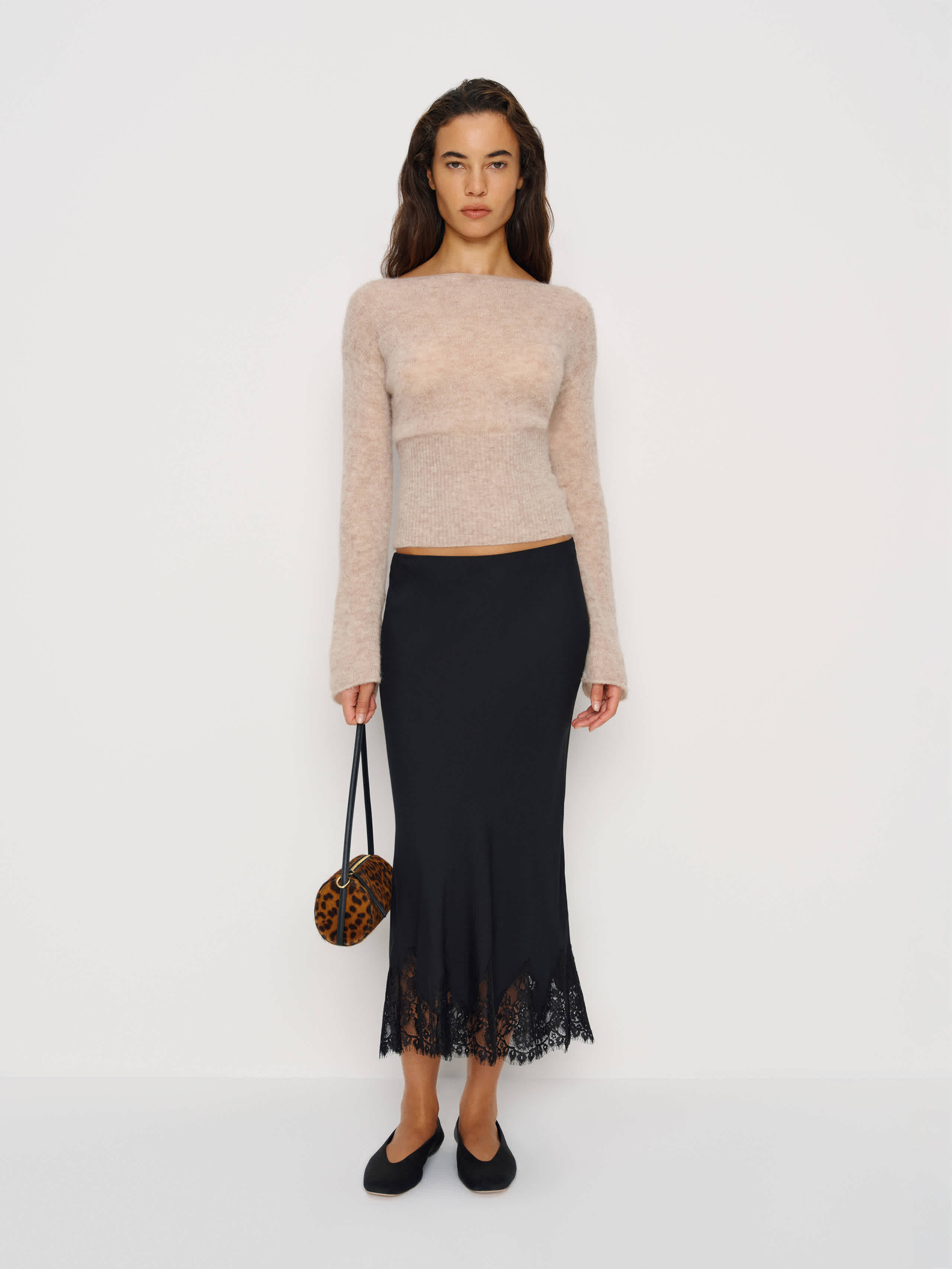 Reformation Carolina Skirt In Black