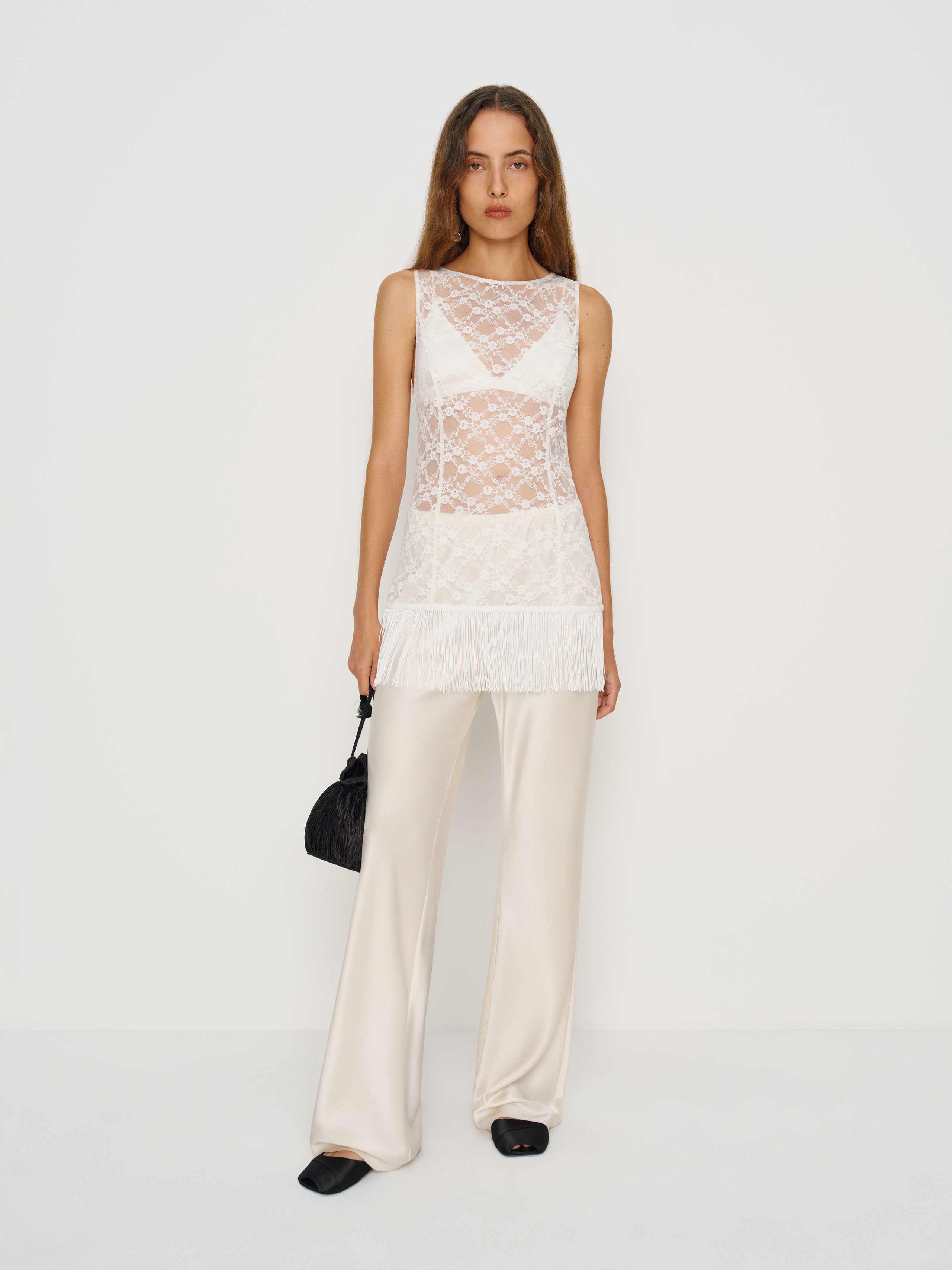 Reformation Gabrielle Knit Top In White