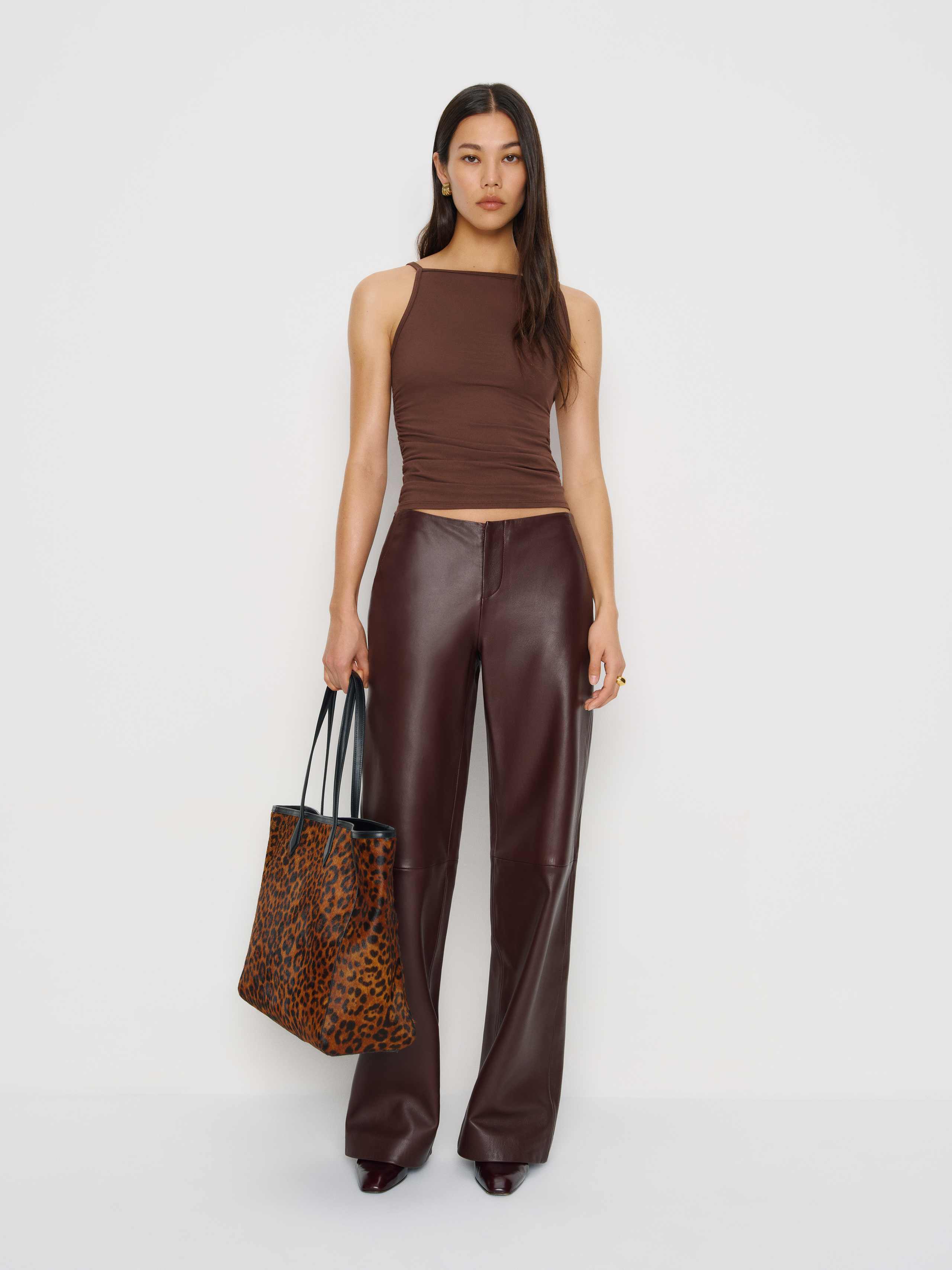 Reformation Neva Knit Top In Brown