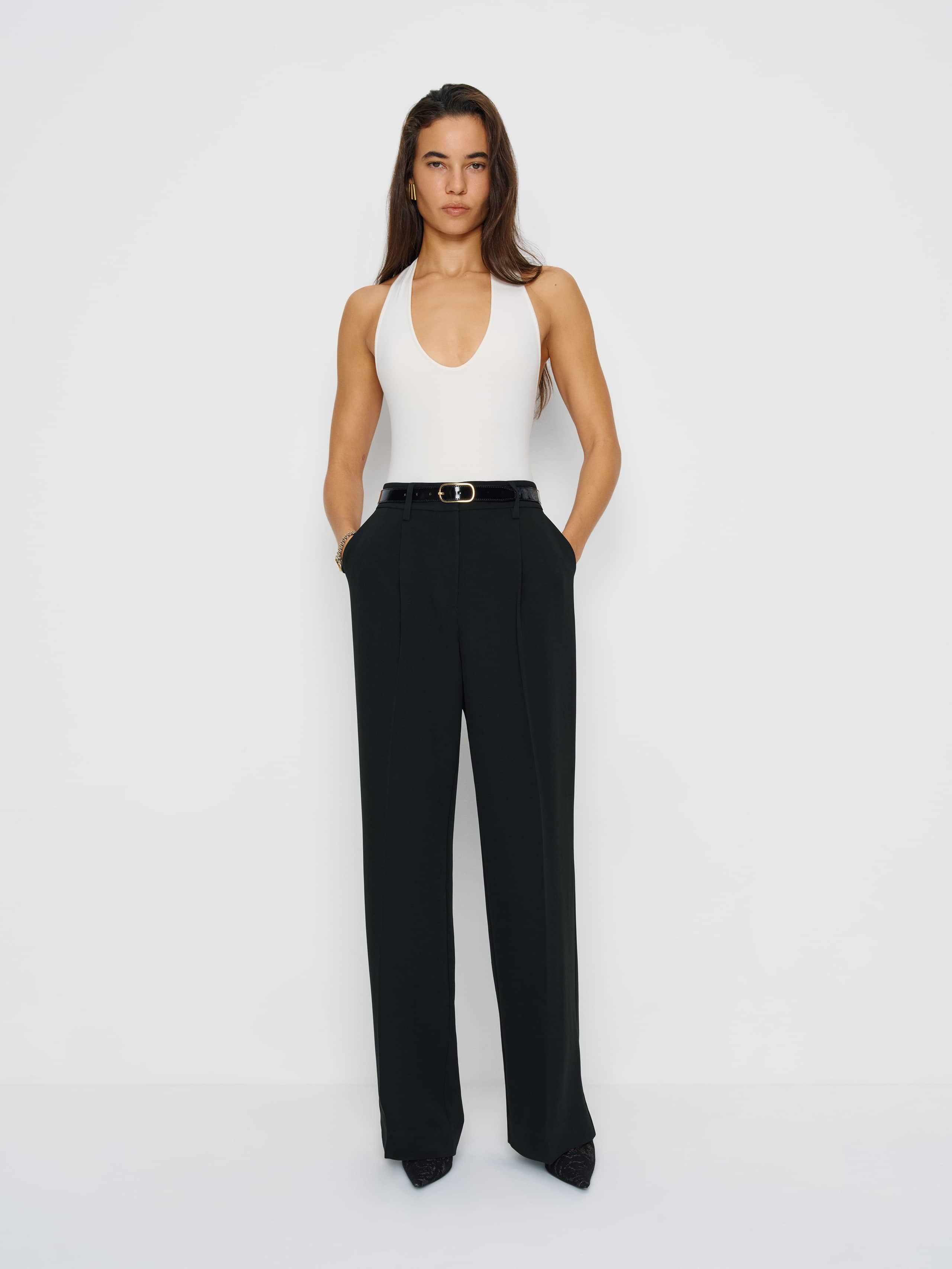 Reformation Lyra Knit Bodysuit In White