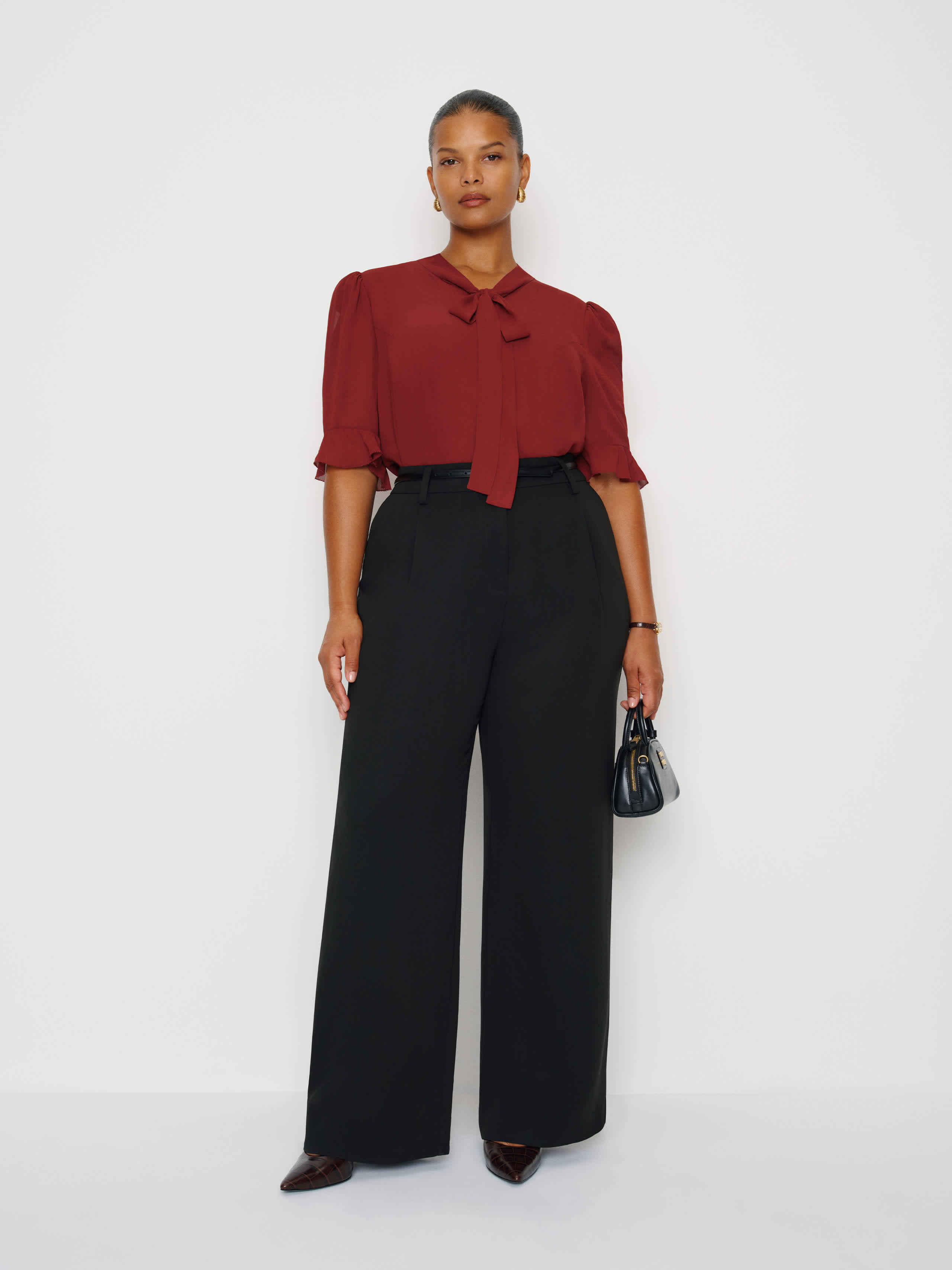 Reformation Cloud Egg Blouse Es In Red