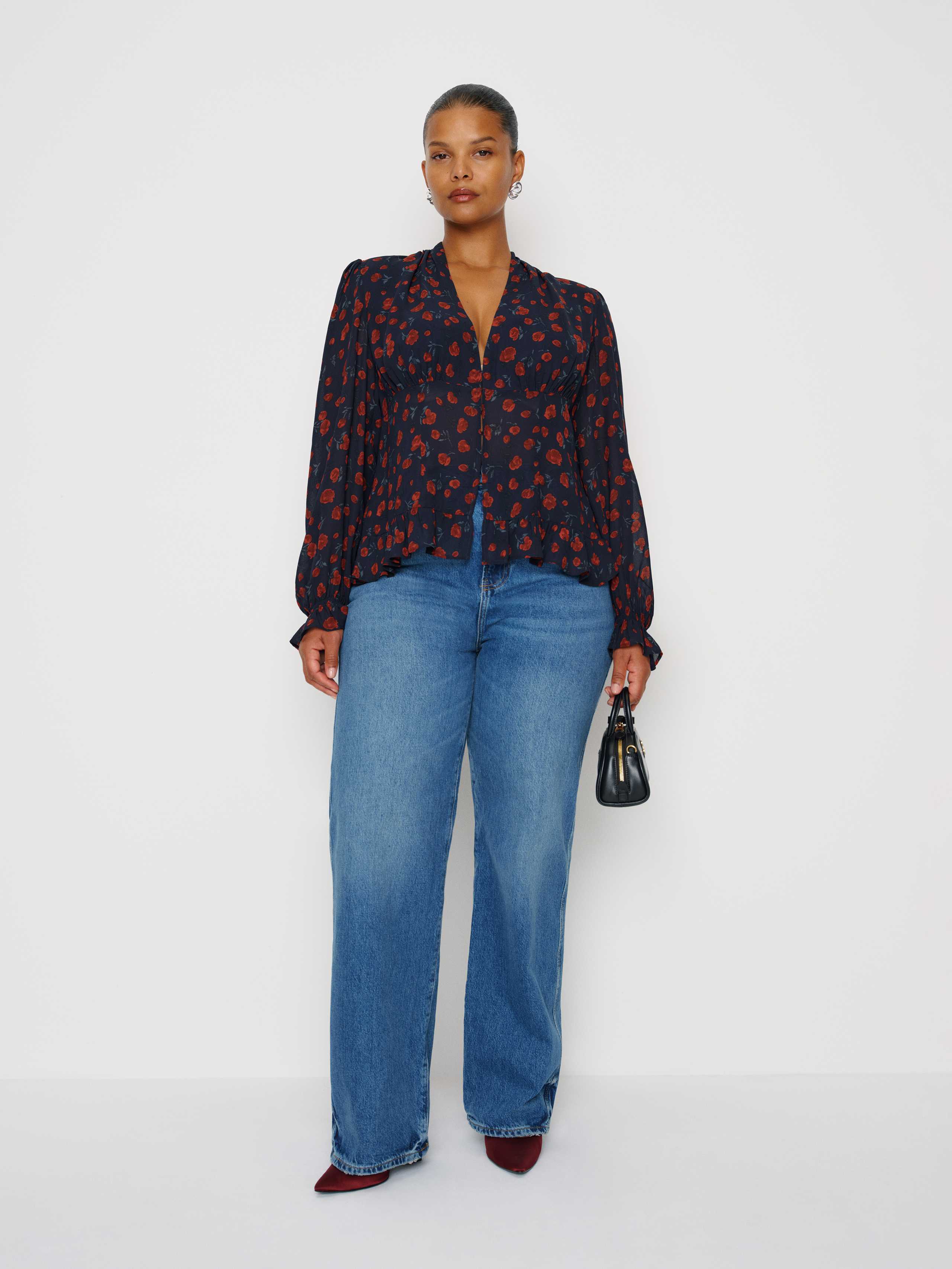 Reformation Maple Cream Blouse Es In Multi