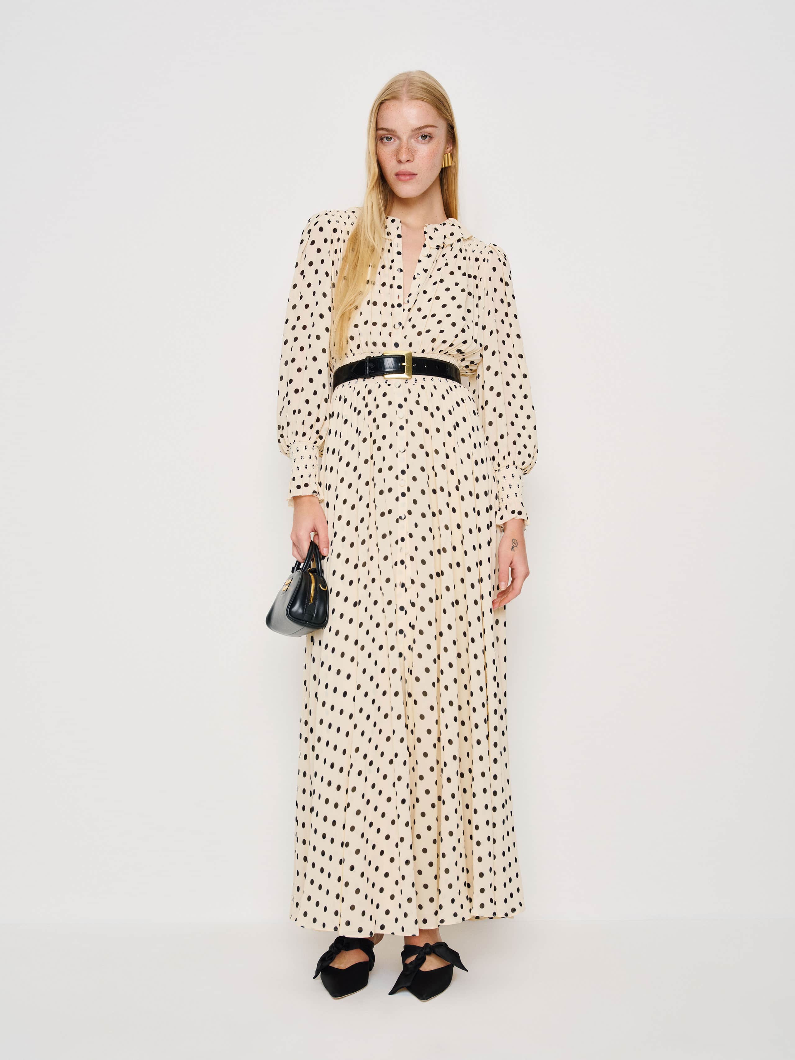 Reformation Petites Brown Sugar Ruffle Dress In Brown