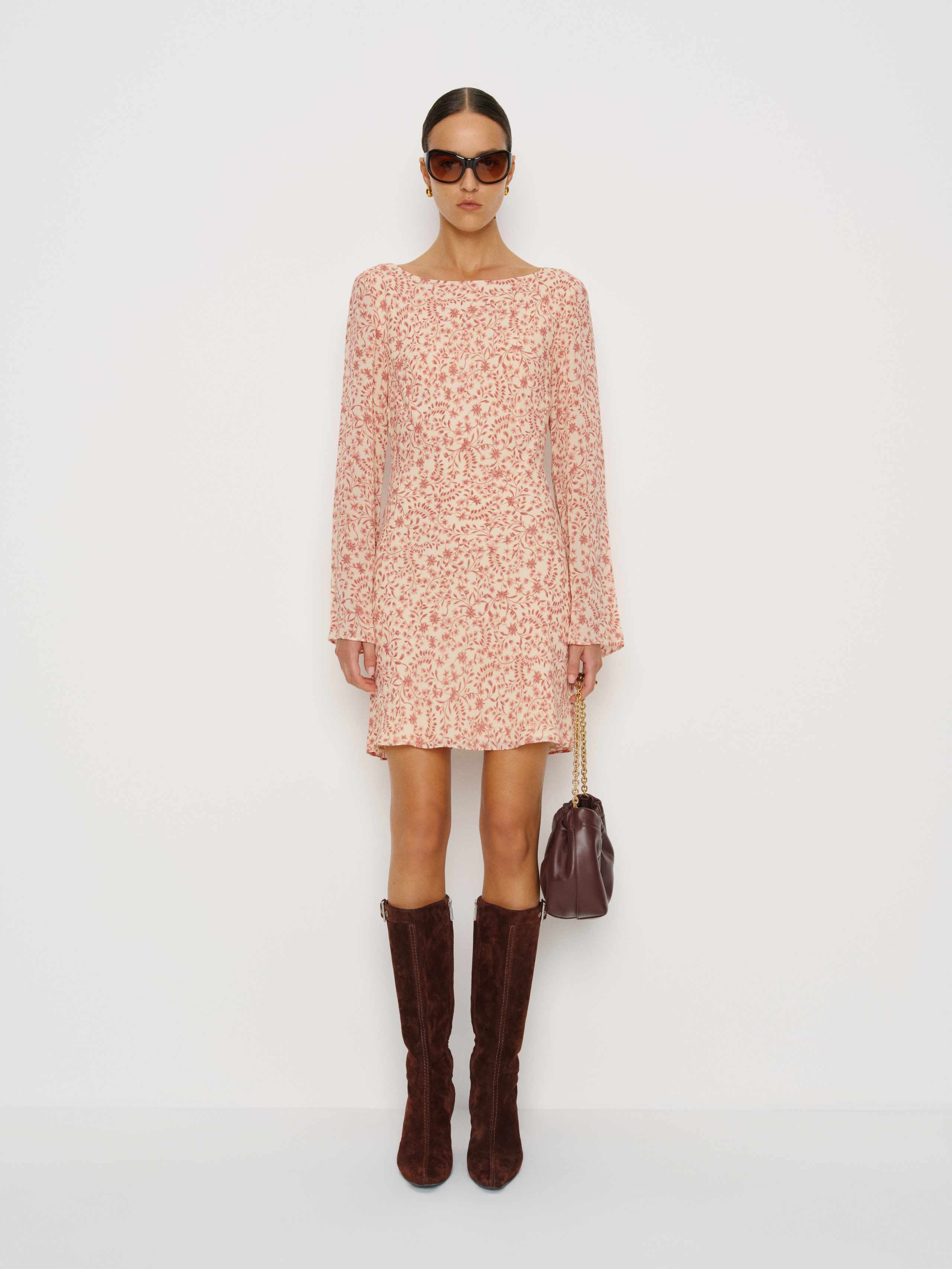 Reformation Esra Mini Dress In Pink