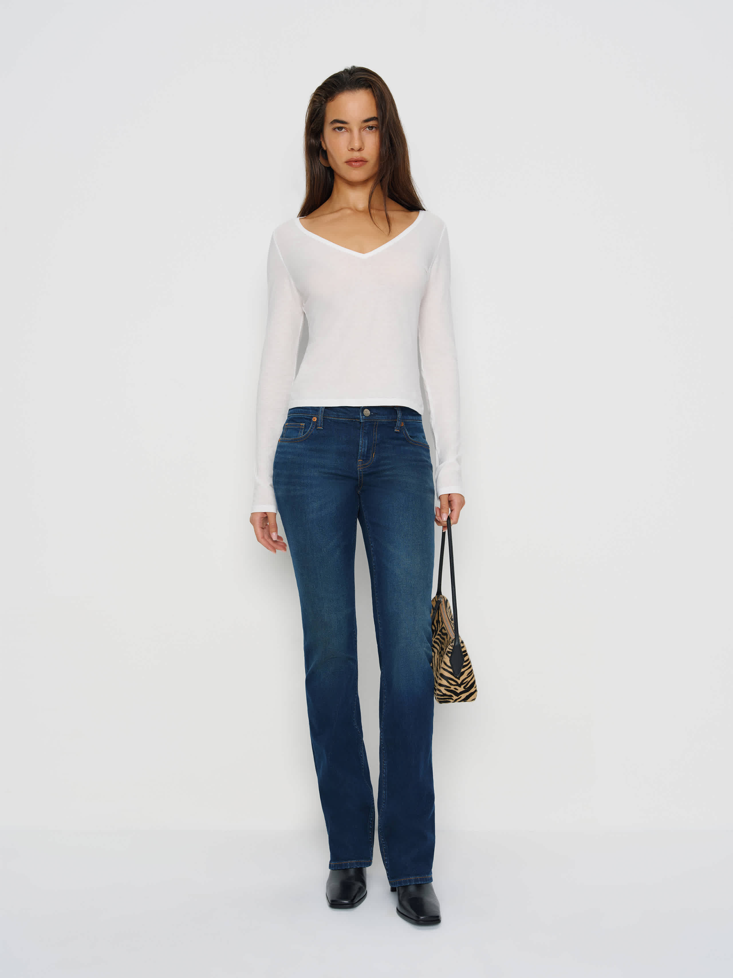 Reformation Jenna Long Sleeve Tee In White