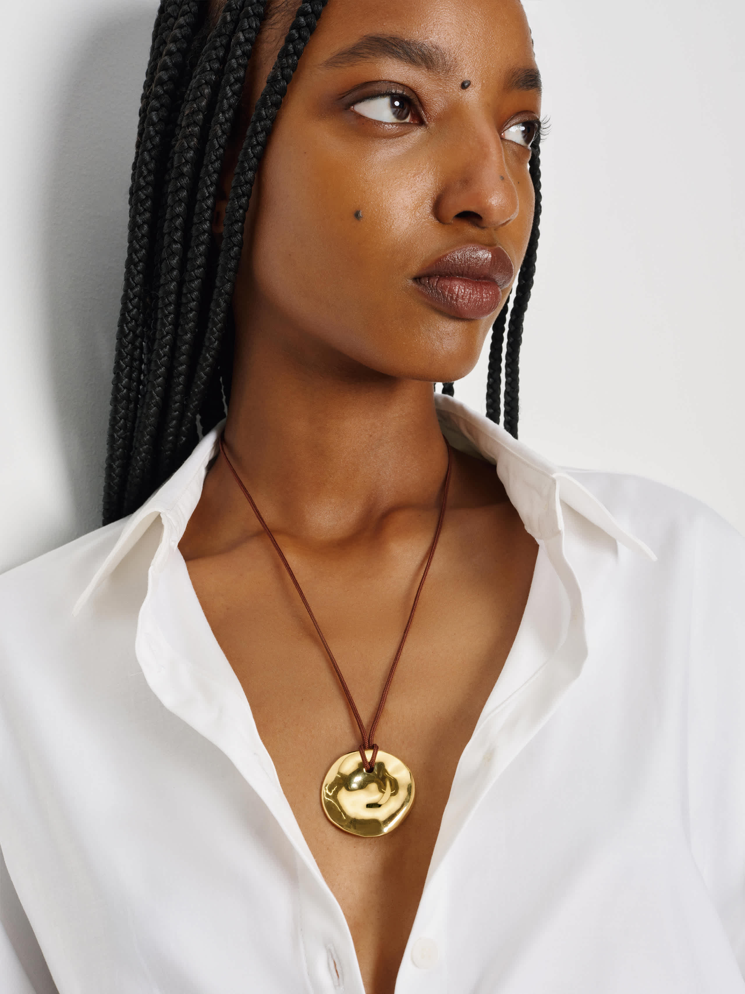 Reformation Estelle Necklace In Brown