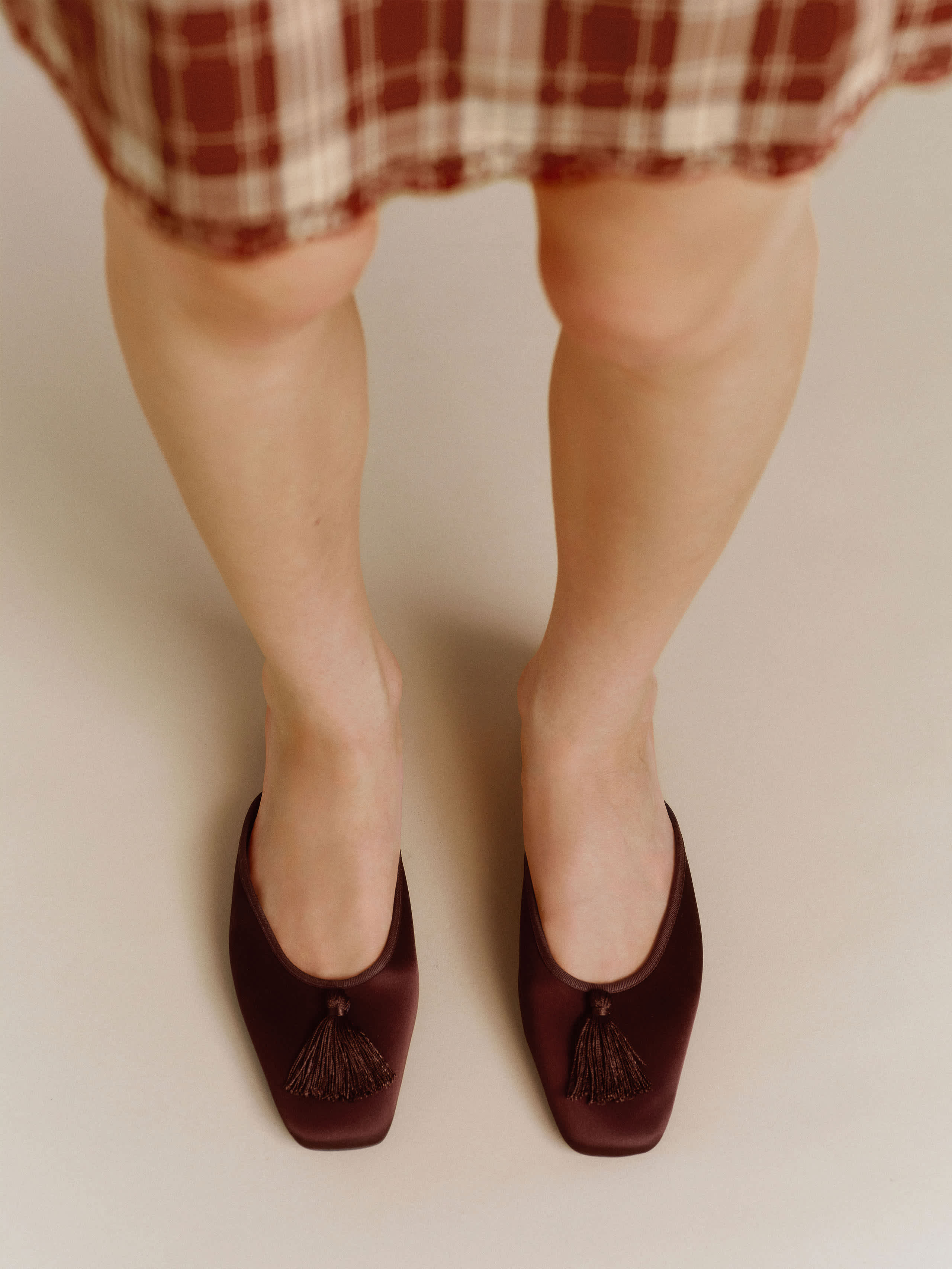 Reformation Priya Flat Mule In Burgundy