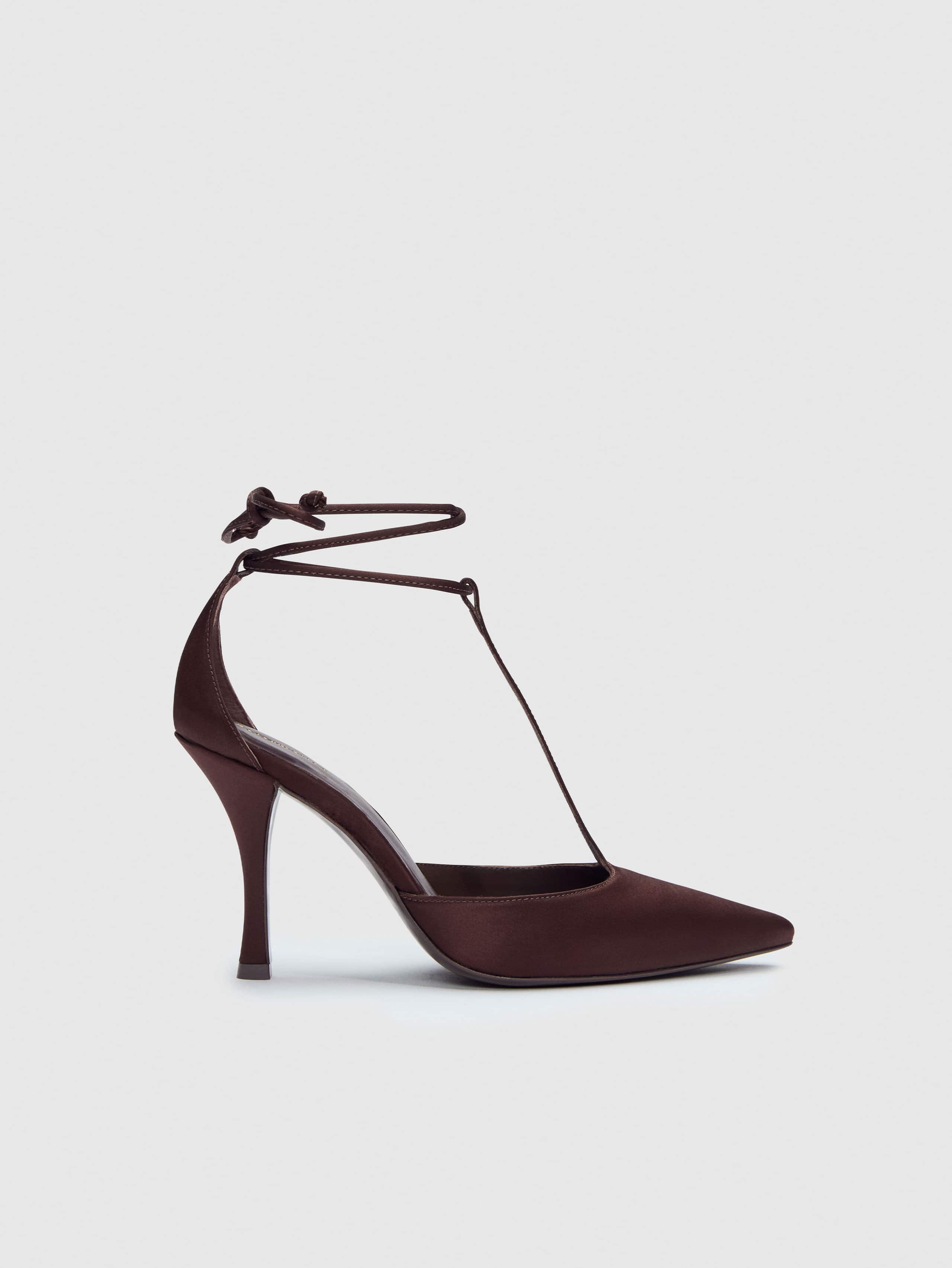 Reformation Stassie T-strap Pump In Burgundy