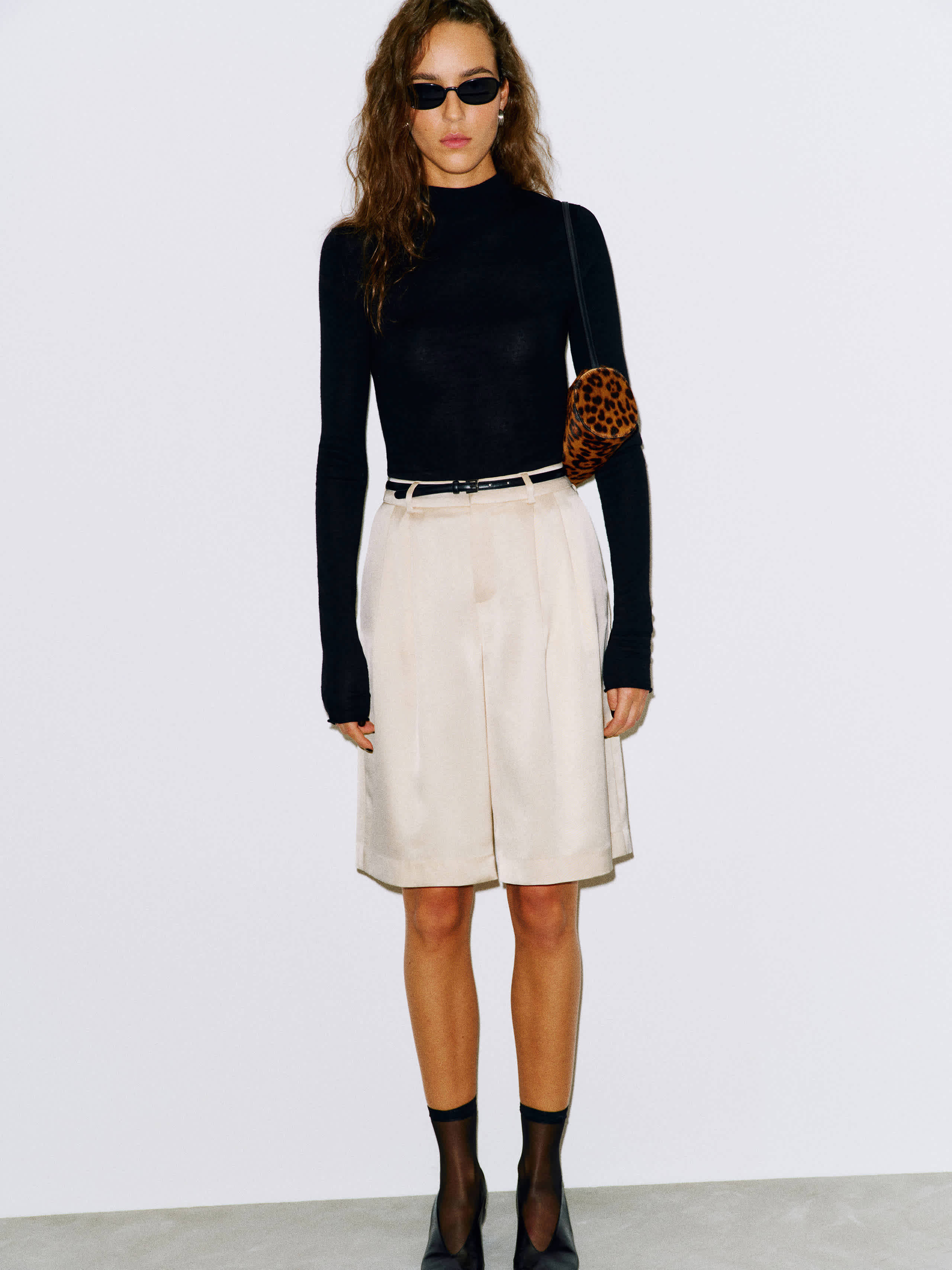 Reformation Drew Satin Short In White