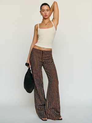 Pantalon taille basse en lin Vida