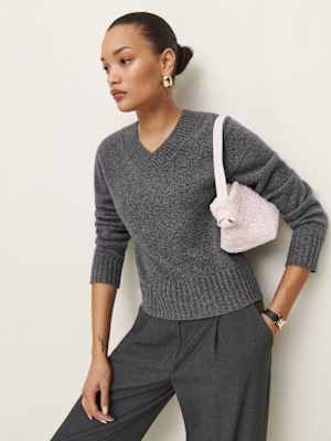 Pull col V en cachemire Dulce